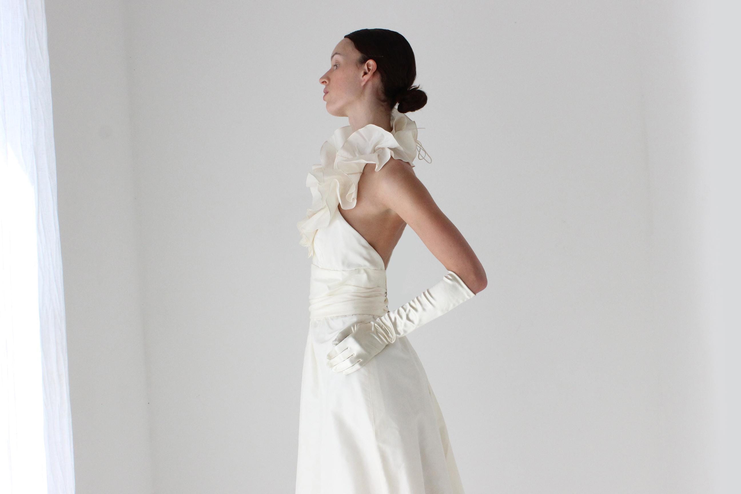 2011 AMSALE Ruffle Silk Taffeta Mini