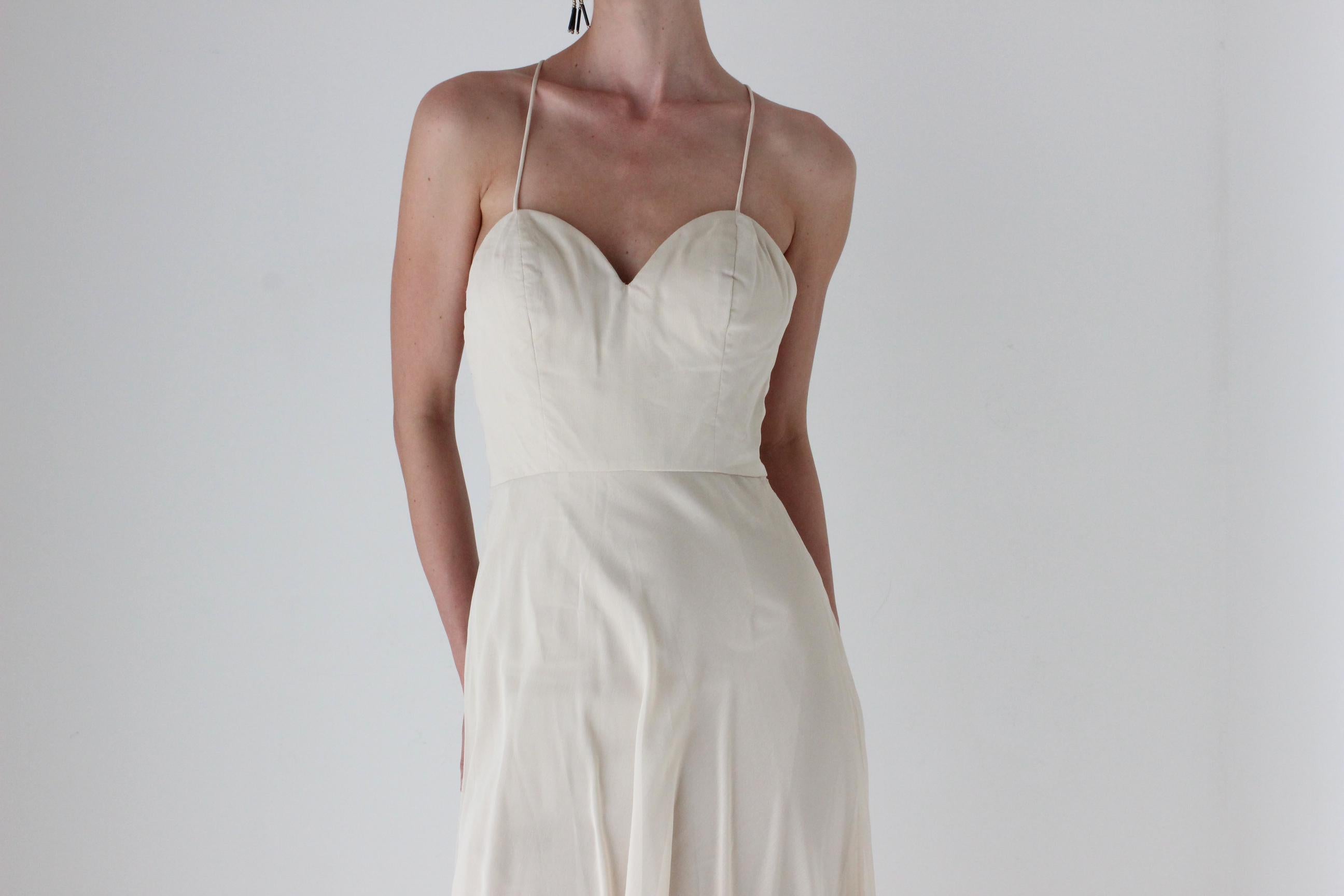 2000s Diane Freis Sexy Backless Chiffon Gown