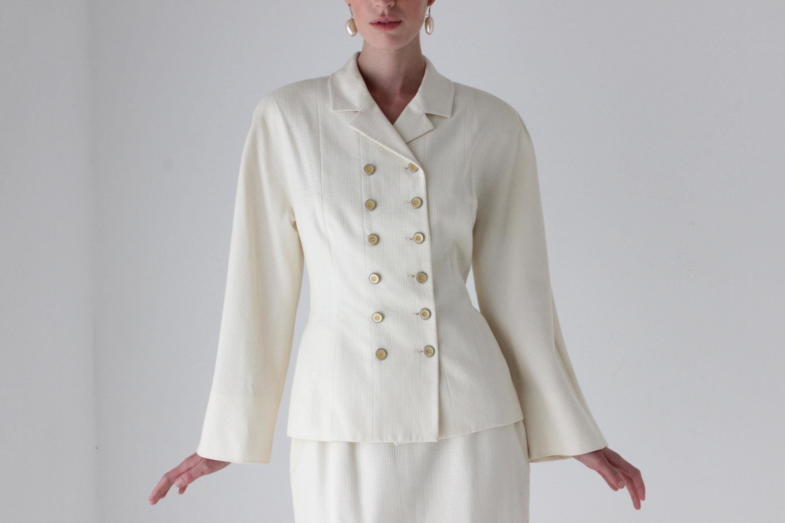 80s Karl Lagerfeld Raglan Shoulder Bridal Suit