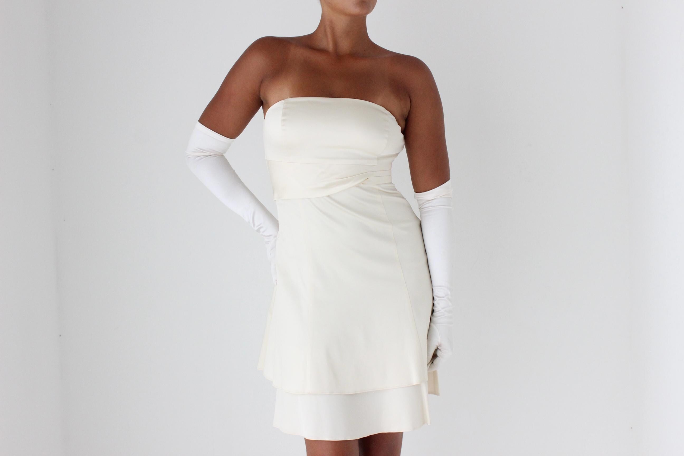 Sexy Y2K Strapless Satin Mini