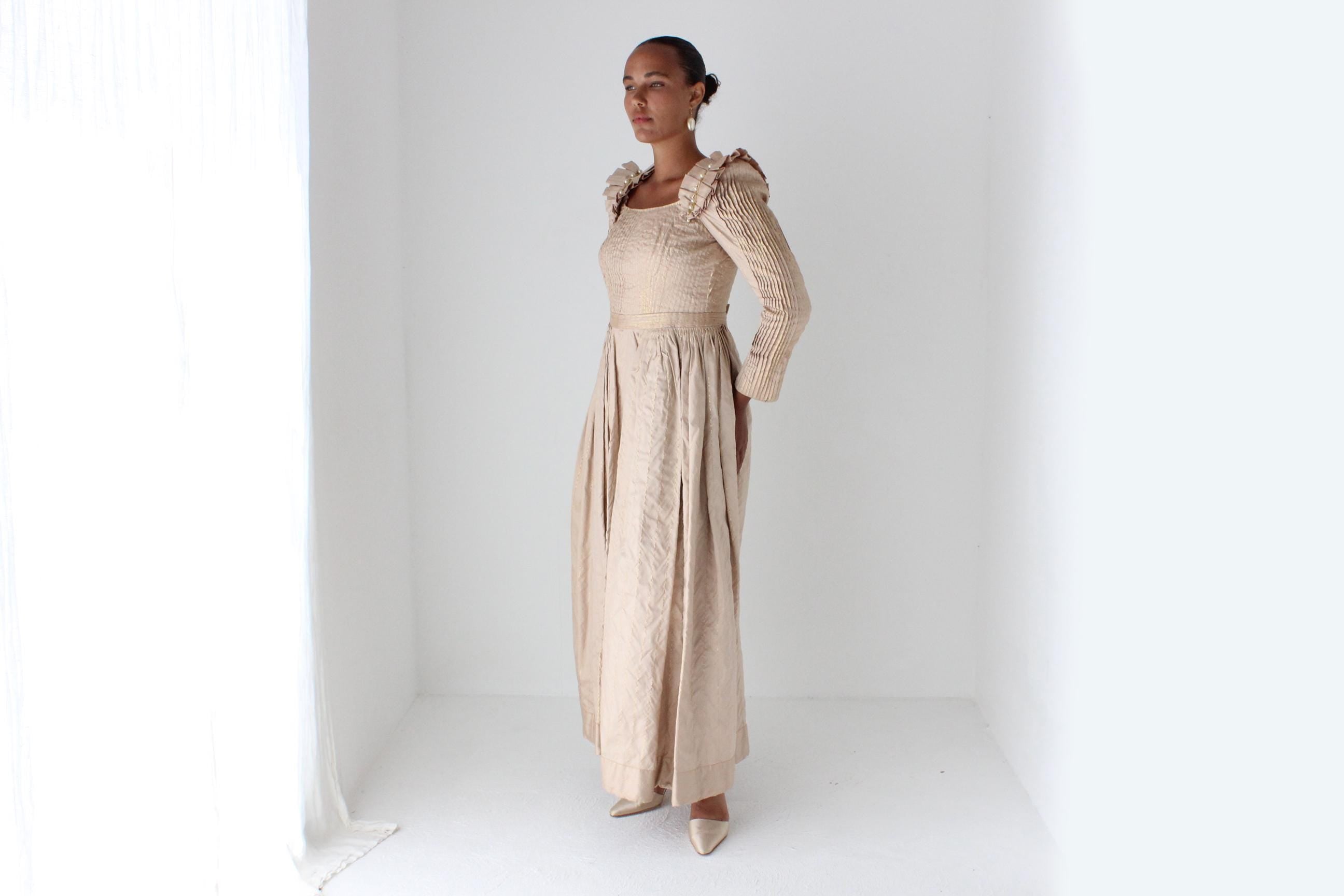 Bespoke 80s Renaissance Silk Taffeta Gown
