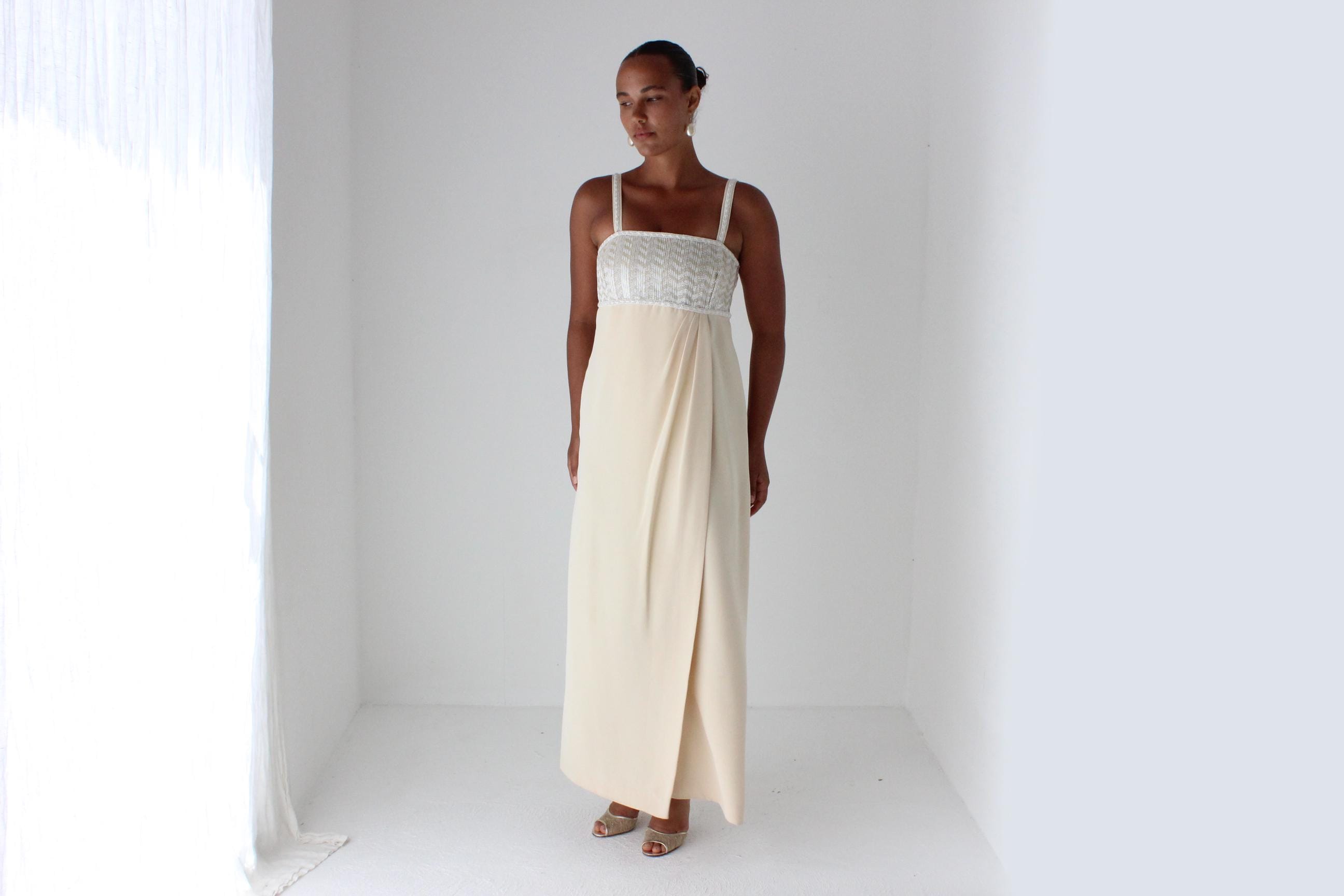 1980s ESCADA COUTURE Beaded Column Gown