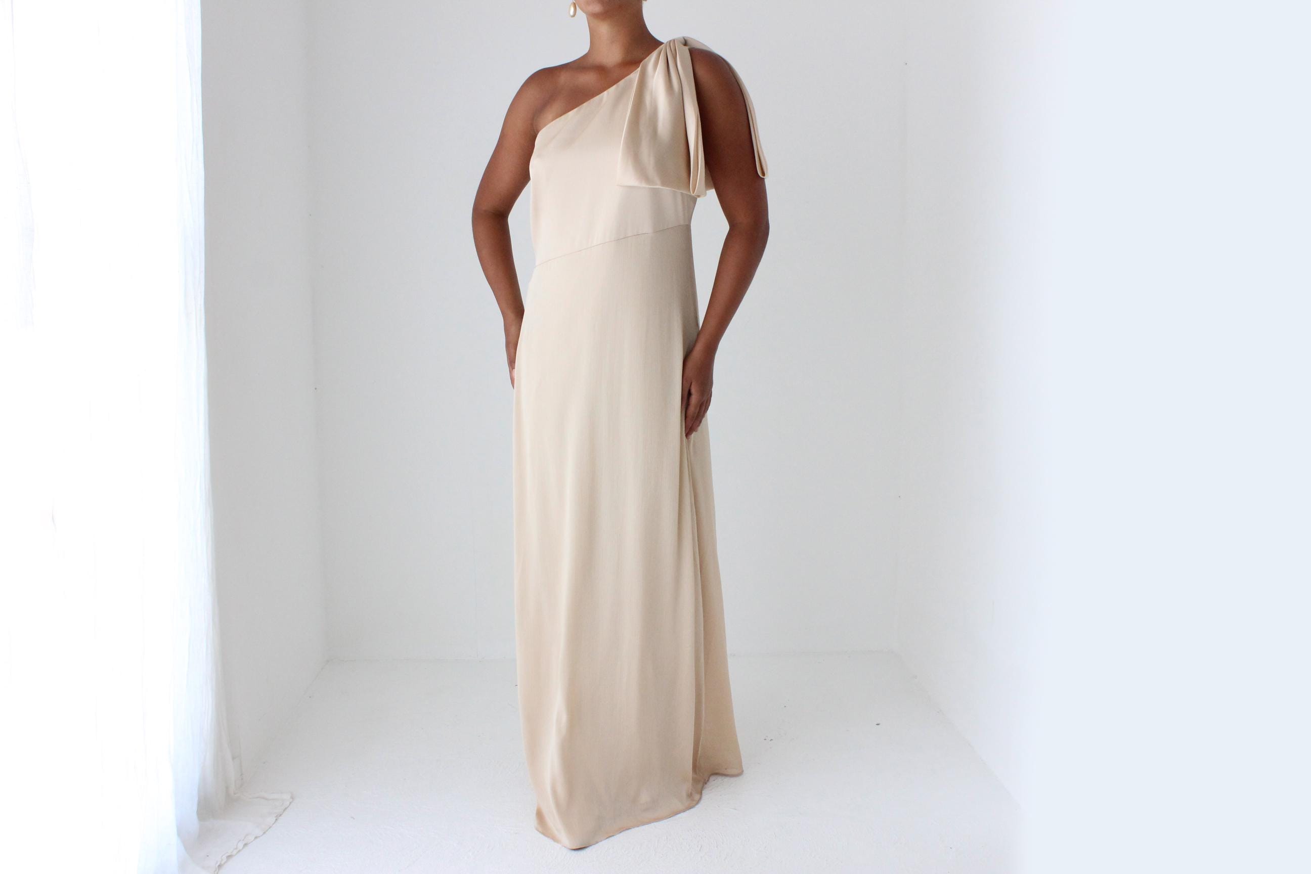 Sachin & Babi One Shoulder Rosewater Gown