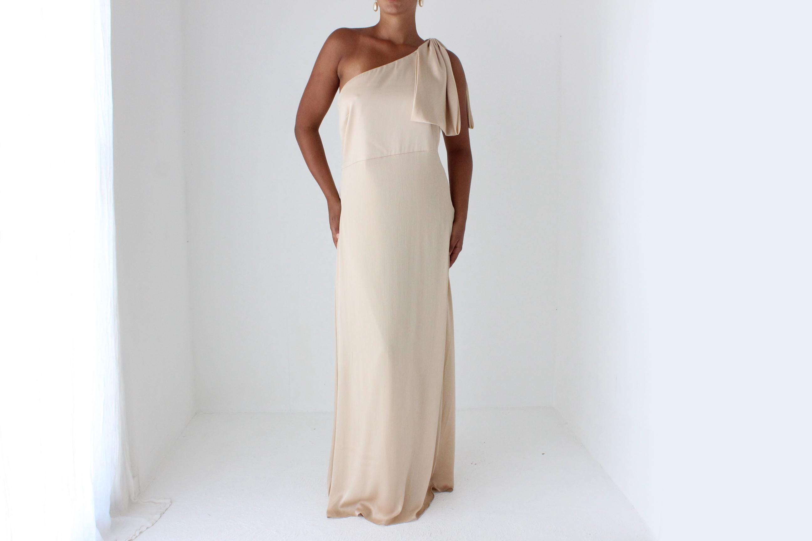 Sachin & Babi One Shoulder Rosewater Gown