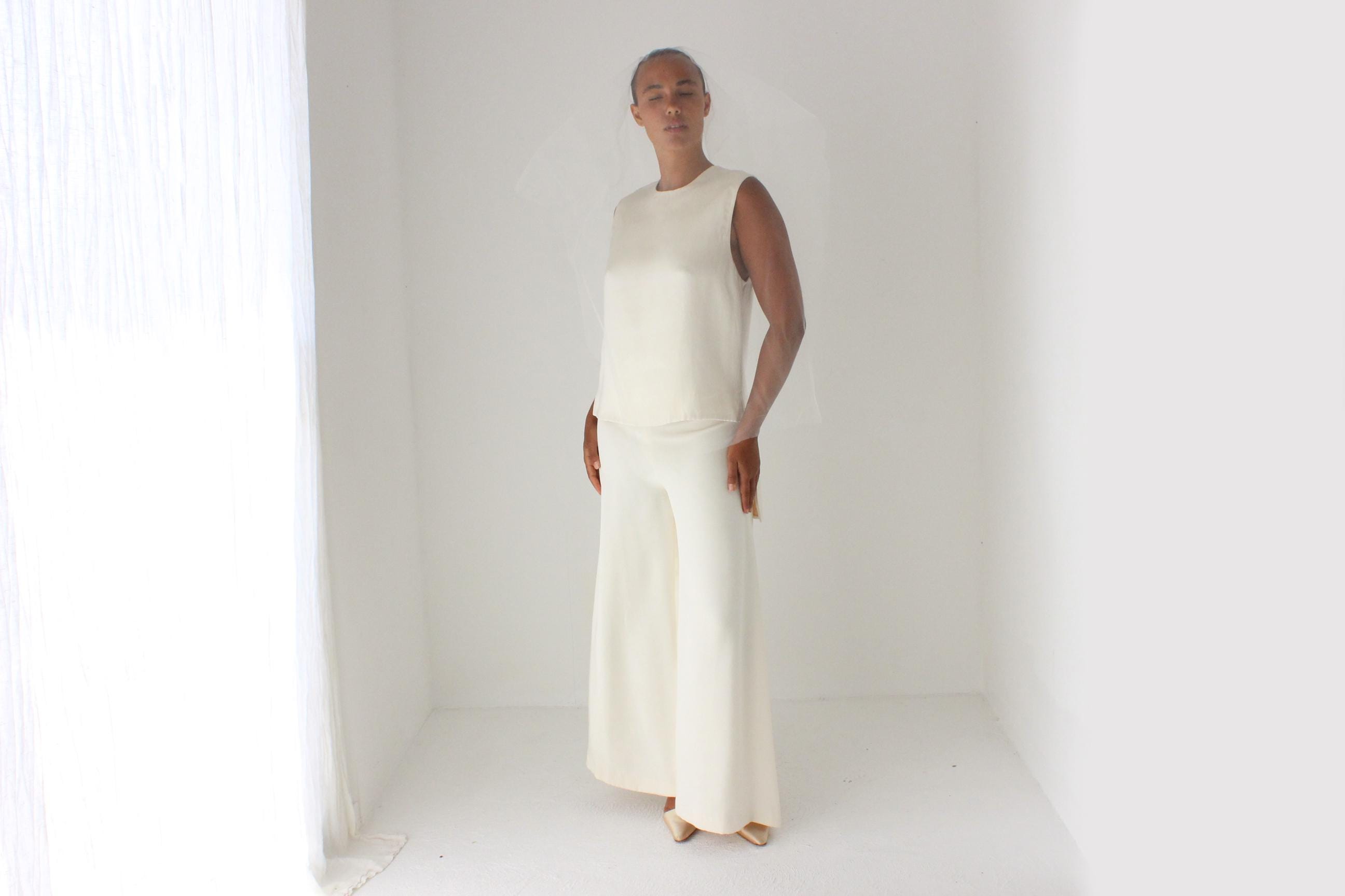 2000s Minimal Calvin Klein Satin Top