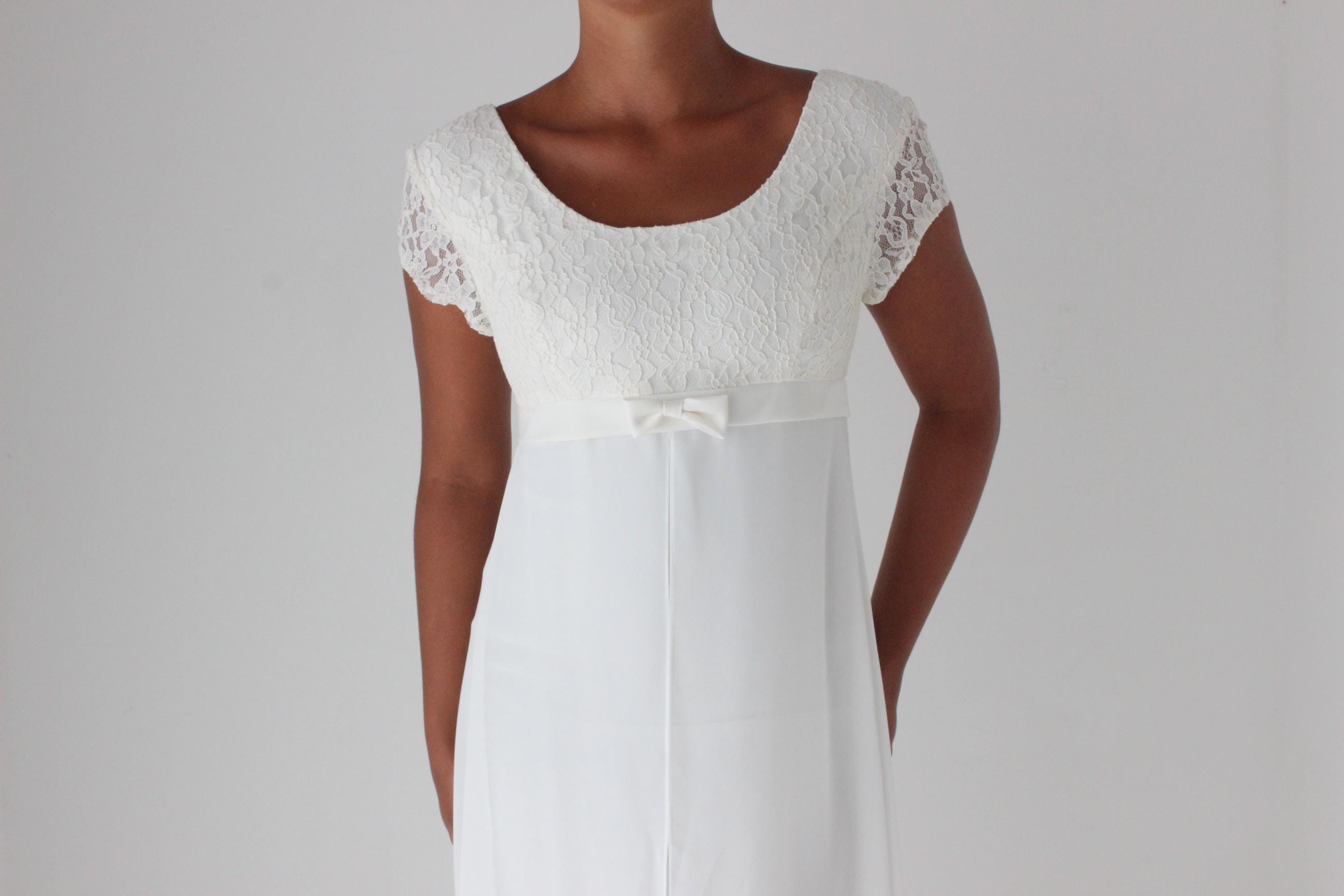 90s does Victorian Lace Empire Waist Dress