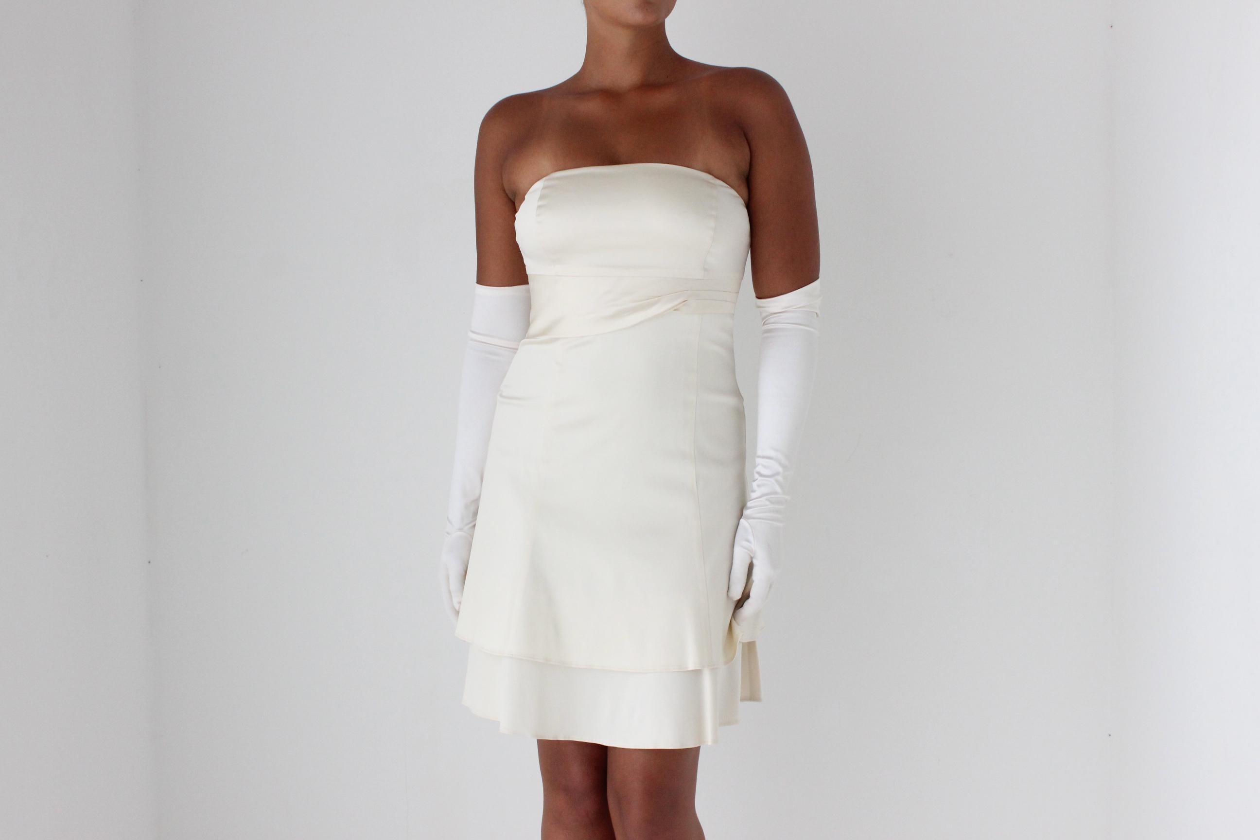 Sexy Y2K Strapless Satin Mini