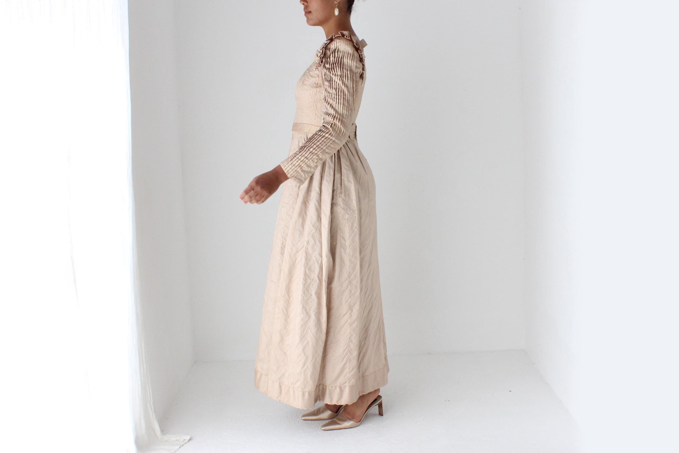 Bespoke 80s Renaissance Silk Taffeta Gown