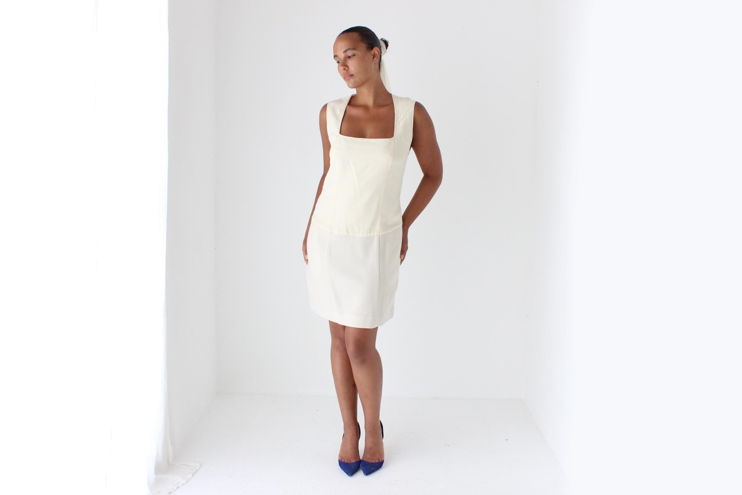 Elegant 2000s Narcisco Rodriguez Silk & Wool Mini