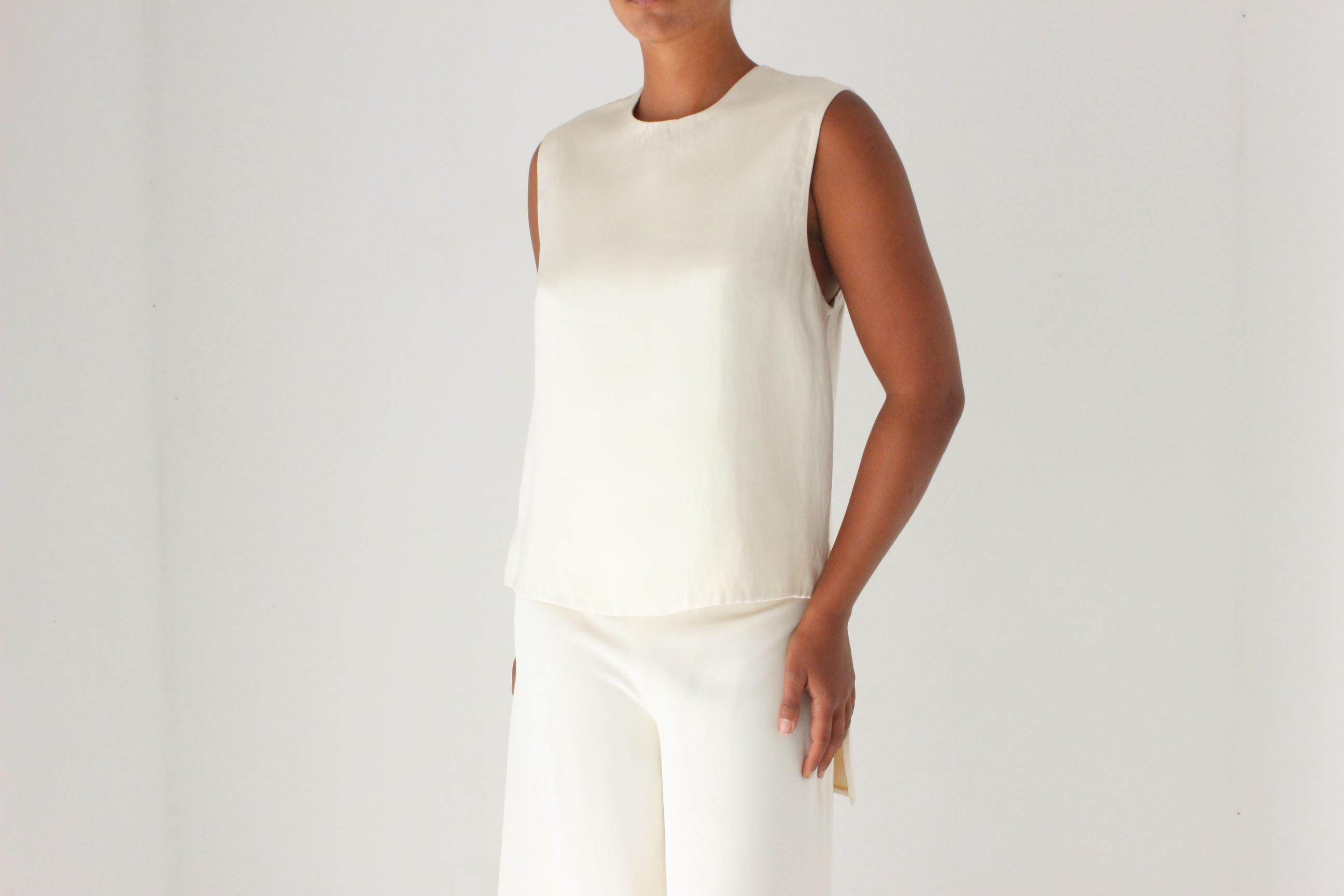 2000s Minimal Calvin Klein Satin Top