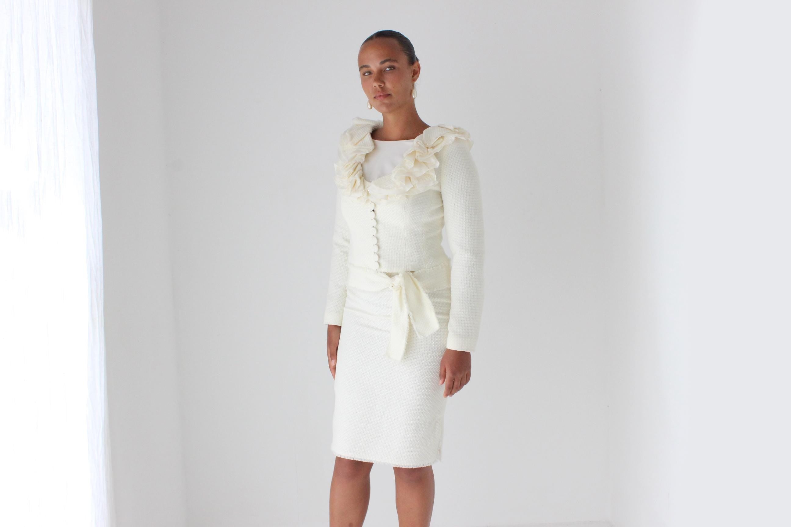 2000s Angelo Tarlazzi Ruffle Suit Set