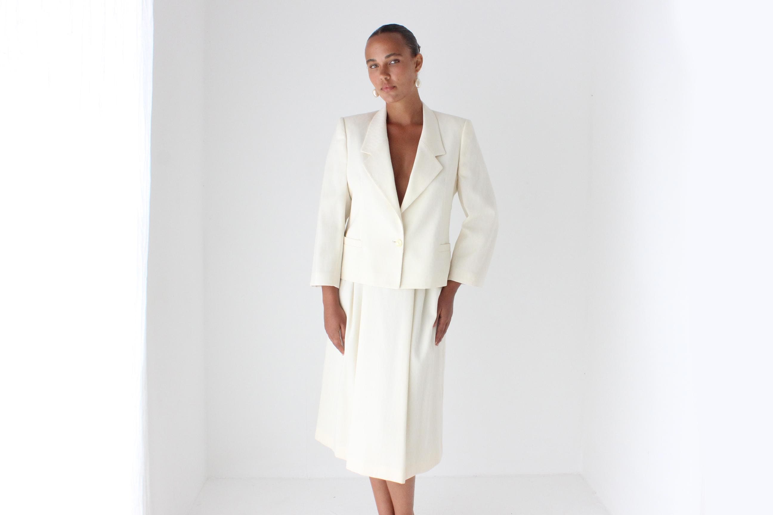 1970s Pure Wool Bridal Skirt Suit