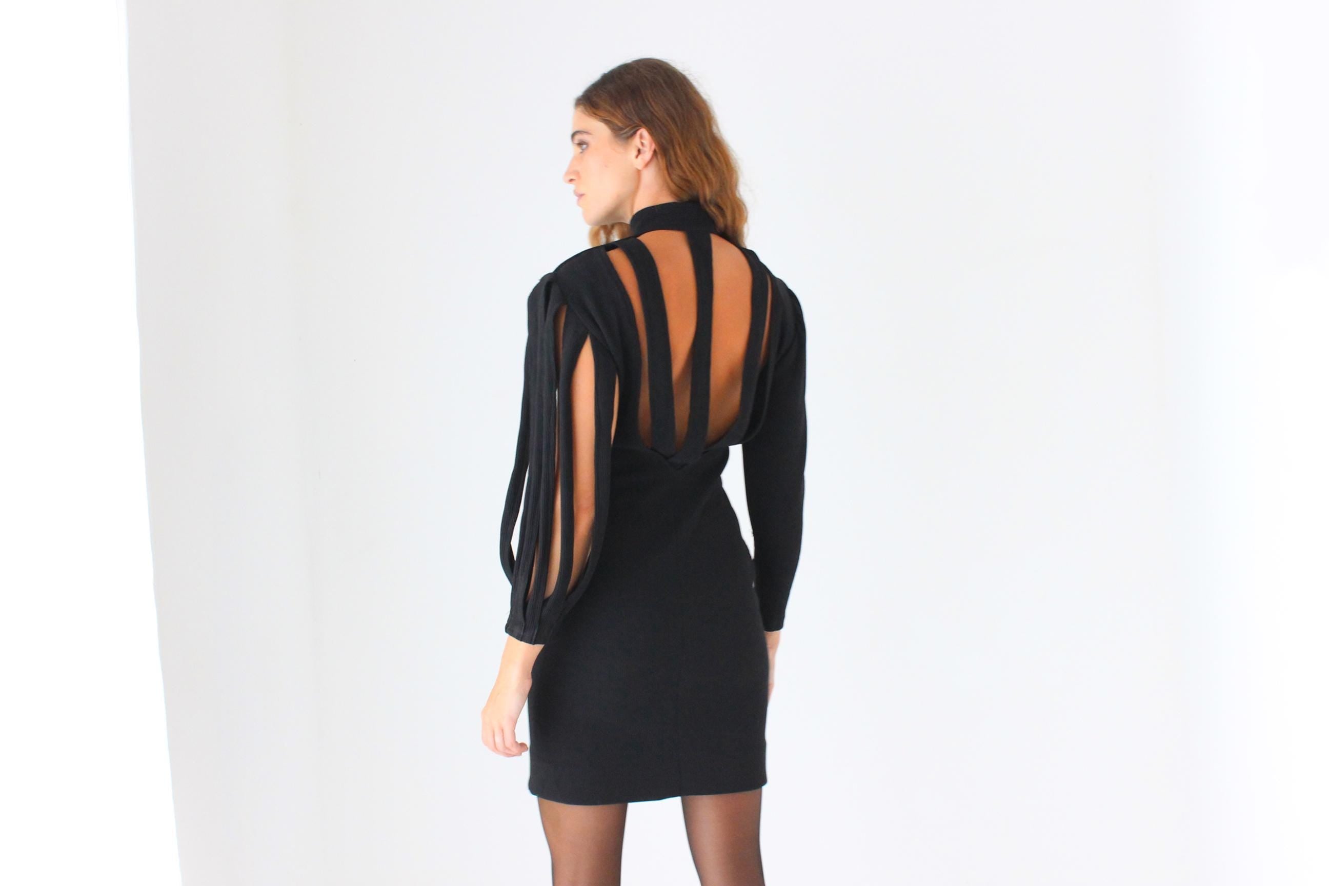 Outrageous 80s Slashed Cut Out Dress