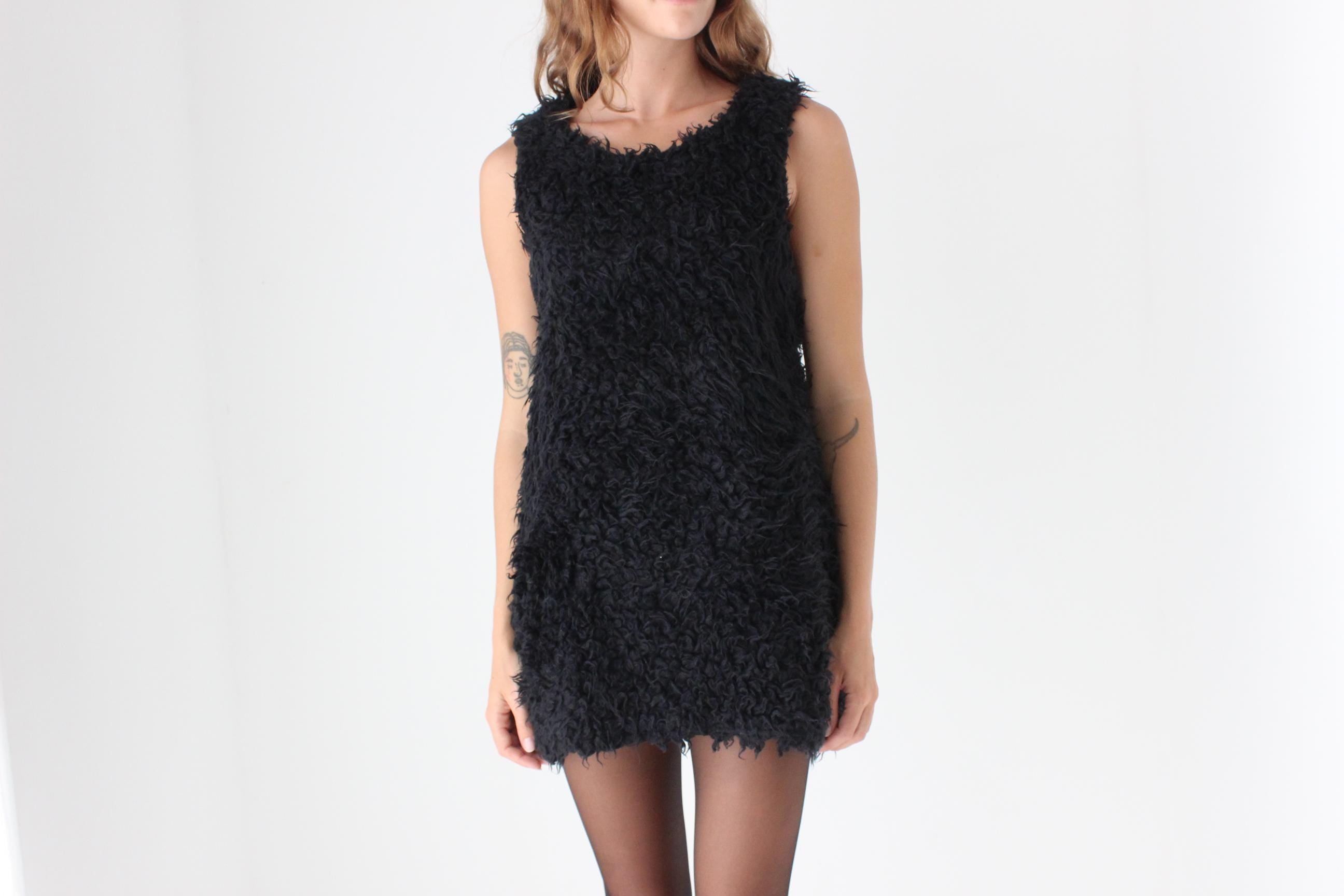 Collectible 90s New Zealand Designer Faux Fur A Line Mini