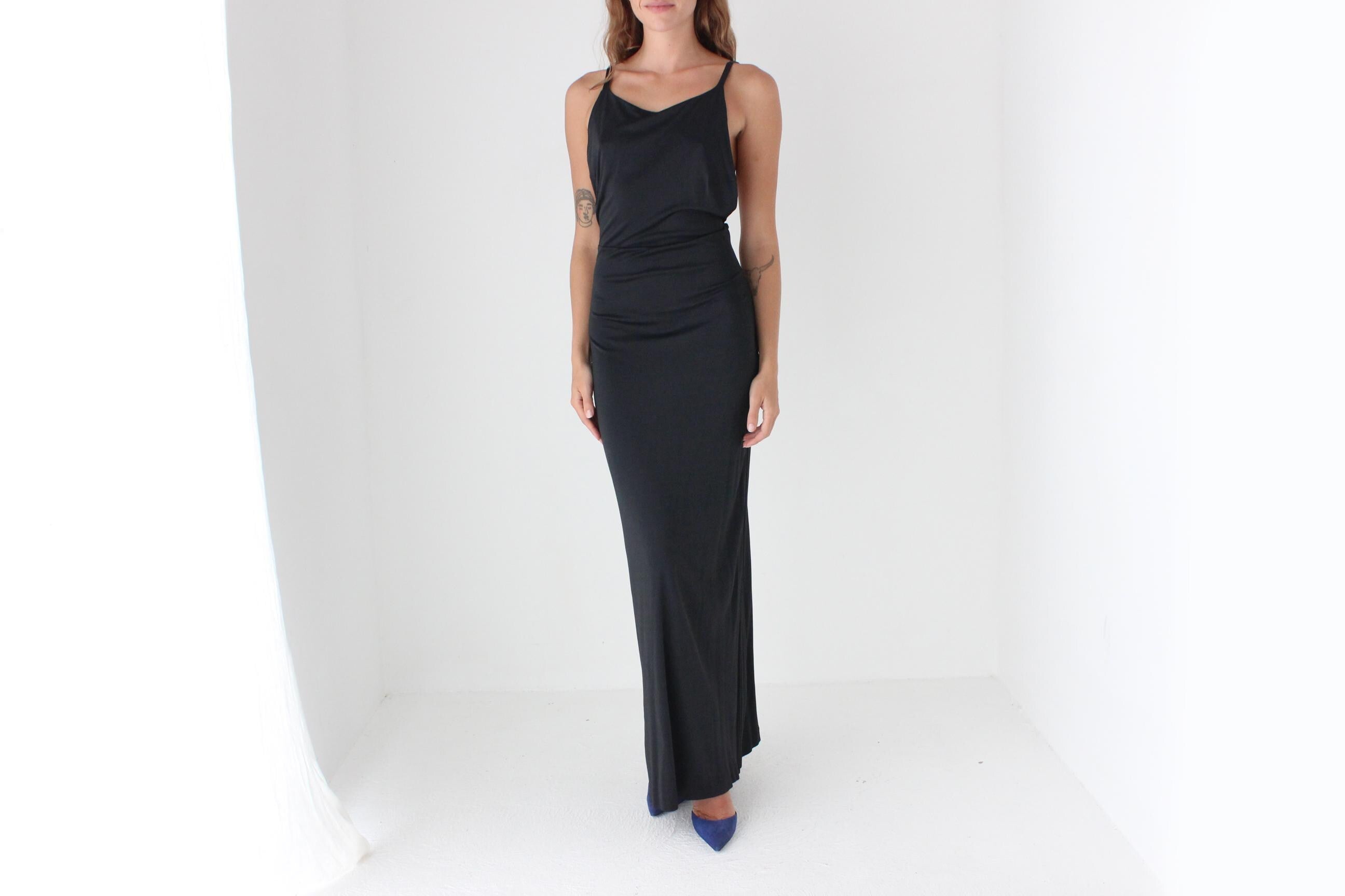 90s Calvin Klein Slinky Backless Gown