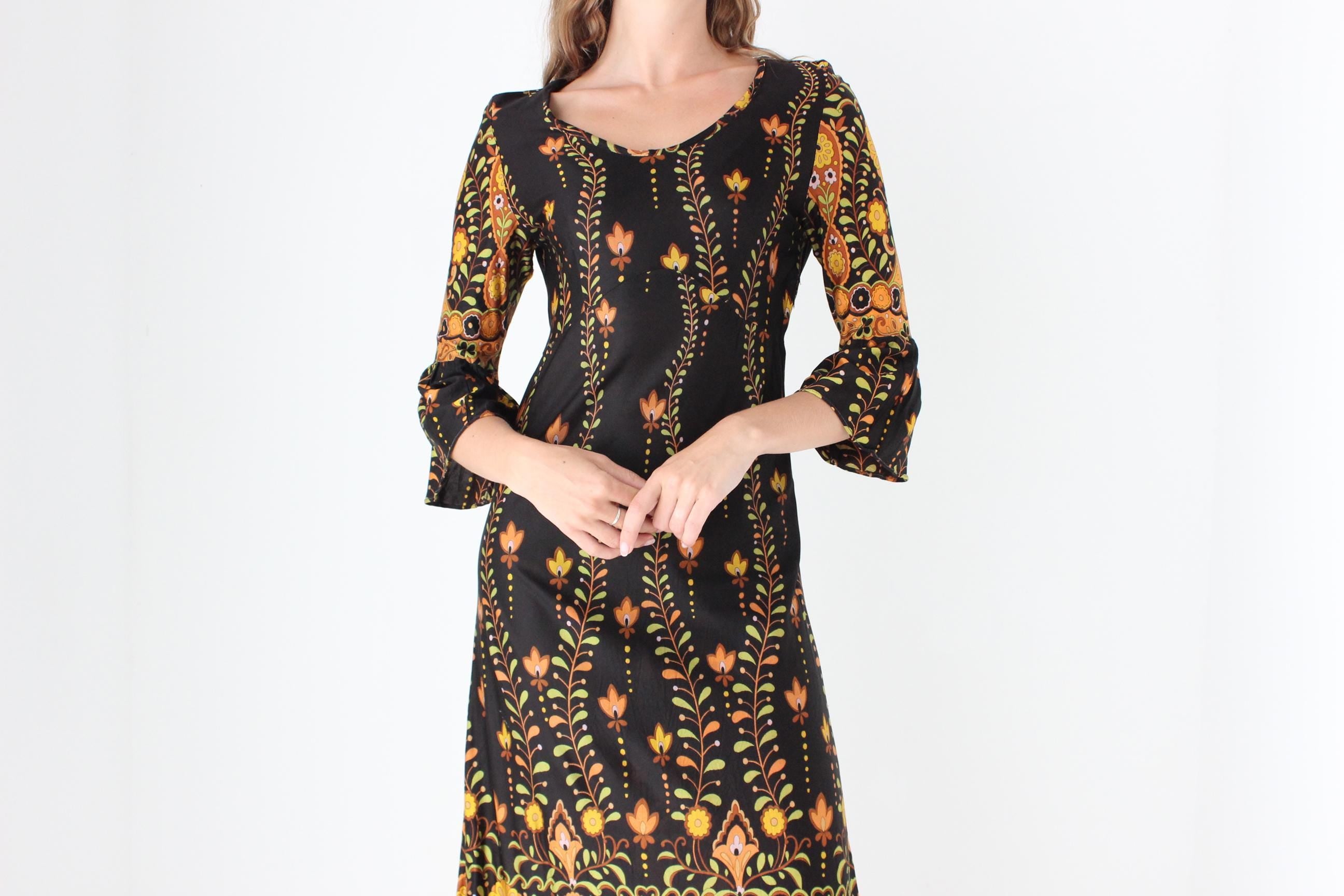 Handmade 70s Vibrant Psychedelic Dress