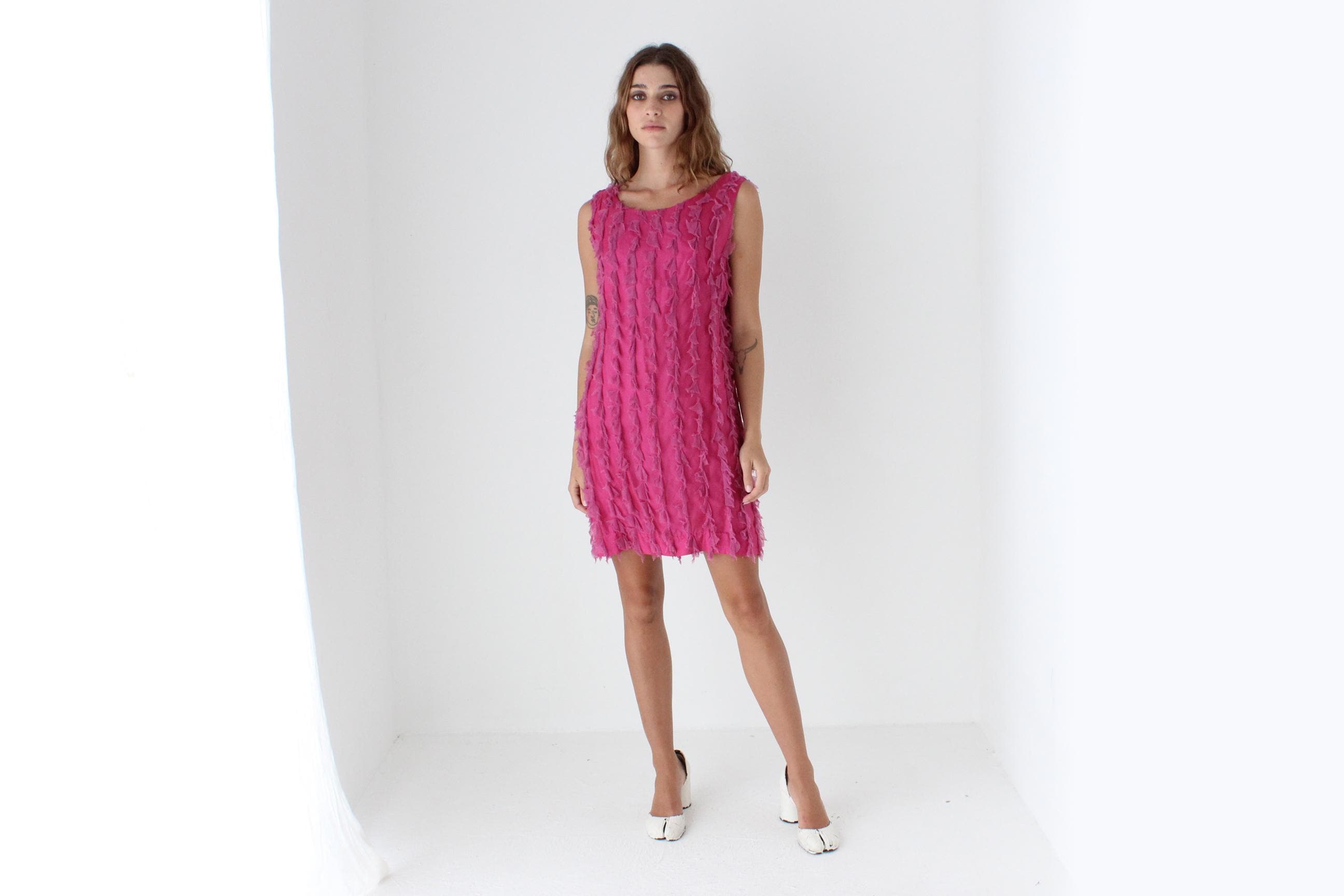 Y2K Abstract Textural Bubblegum 3D Silk Mini