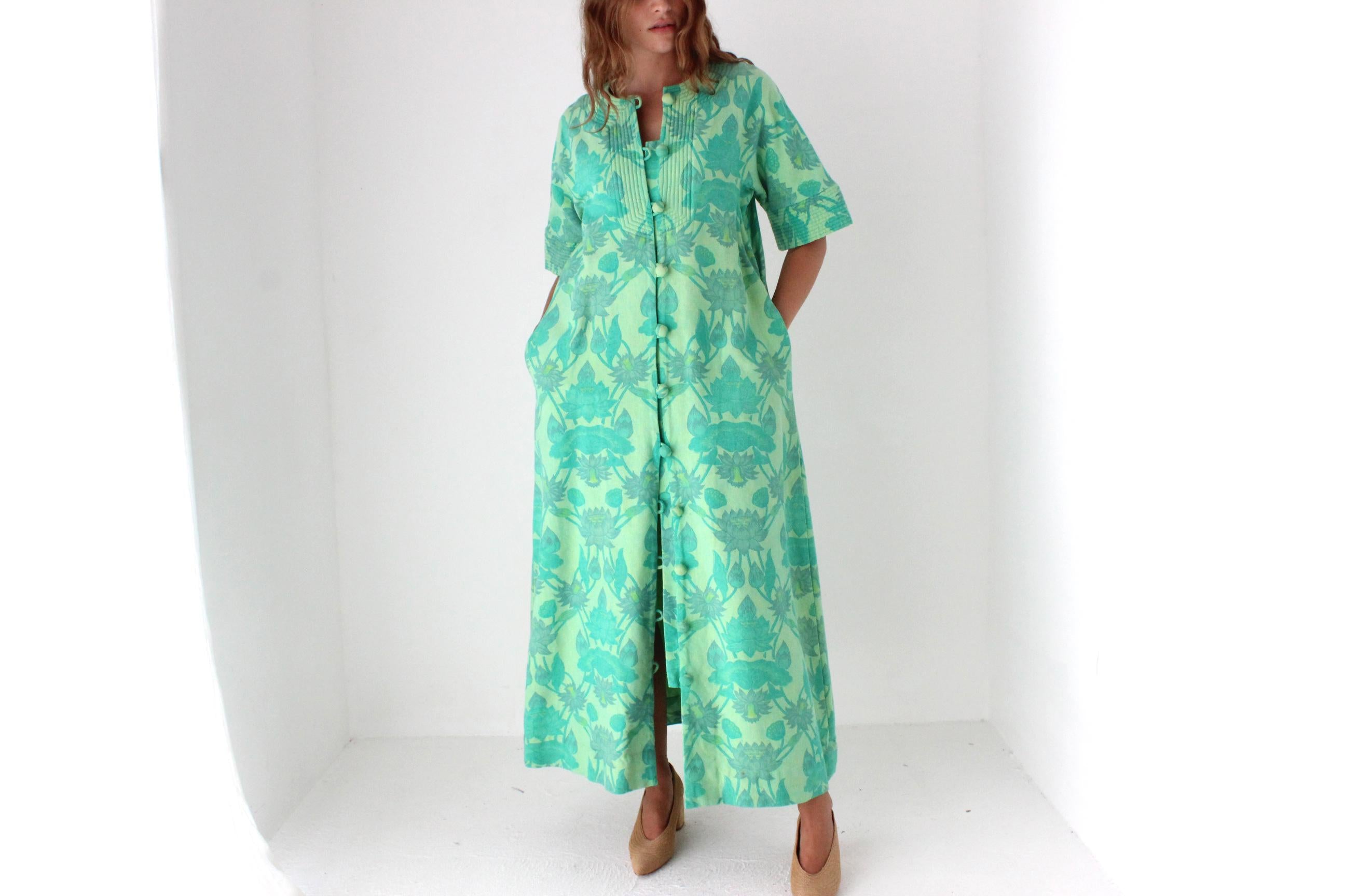 70s Handwoven Thai Cotton Lotus Dress