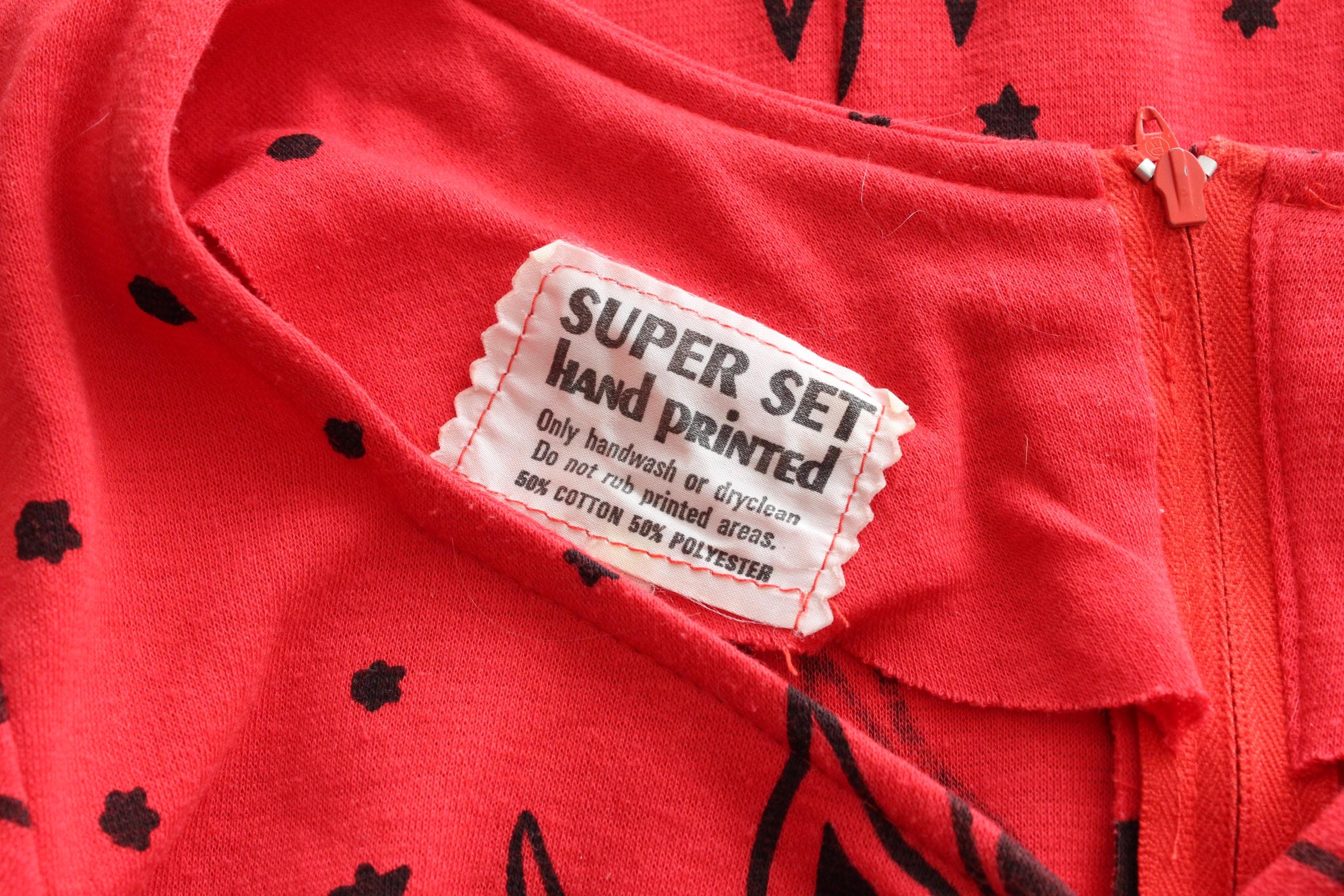 80s Hand Printed Pagan Dress