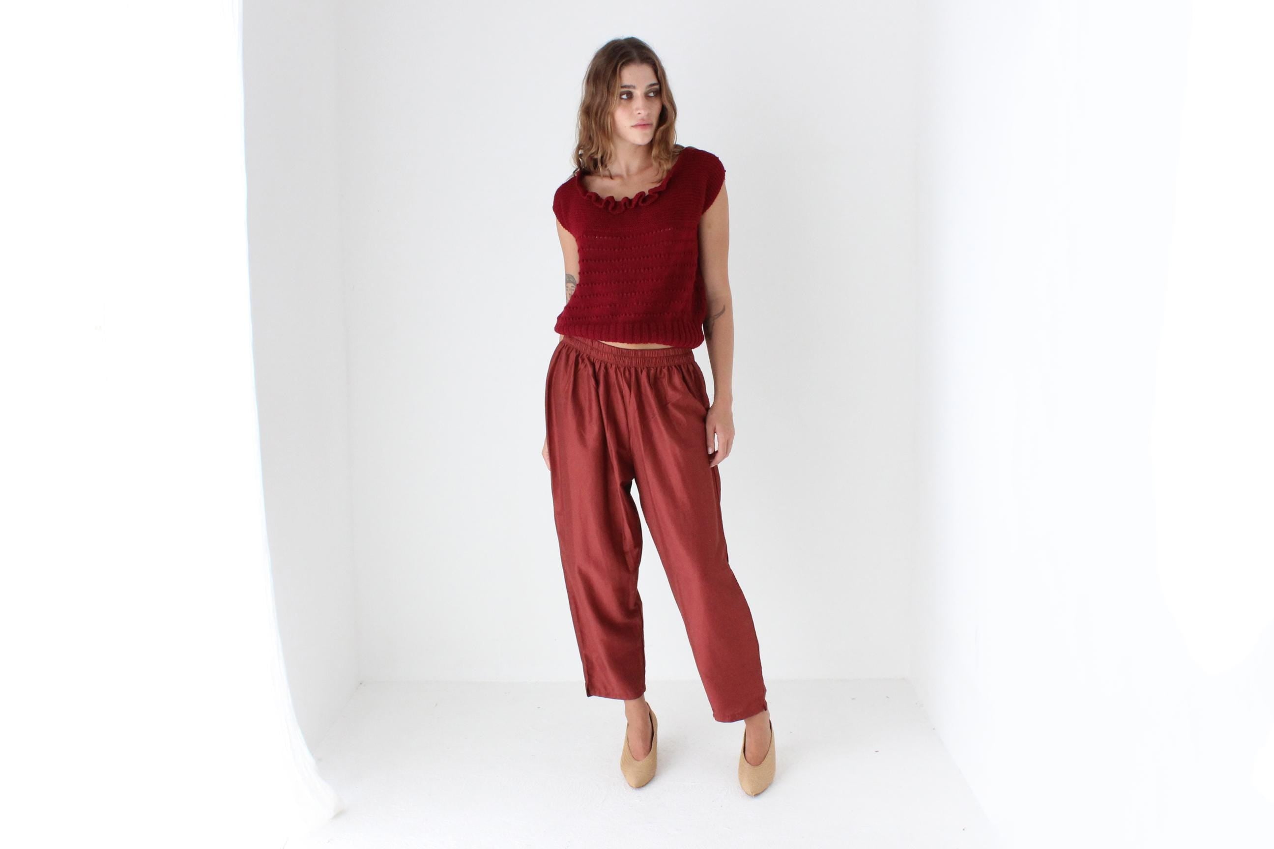 90s Relaxed Stretch Waist Slouch Trousers