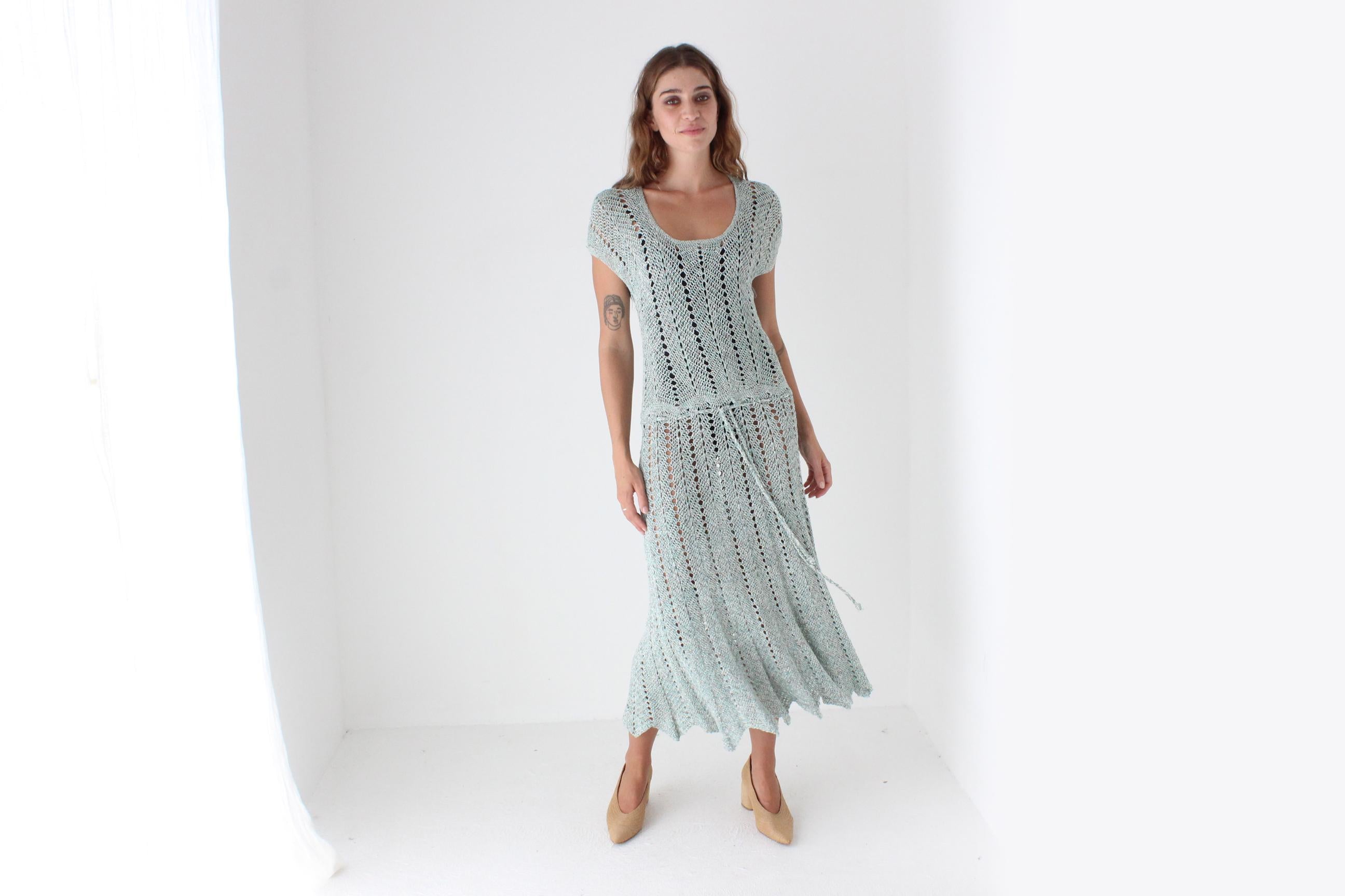 True 70s Handmade Crochet Dress