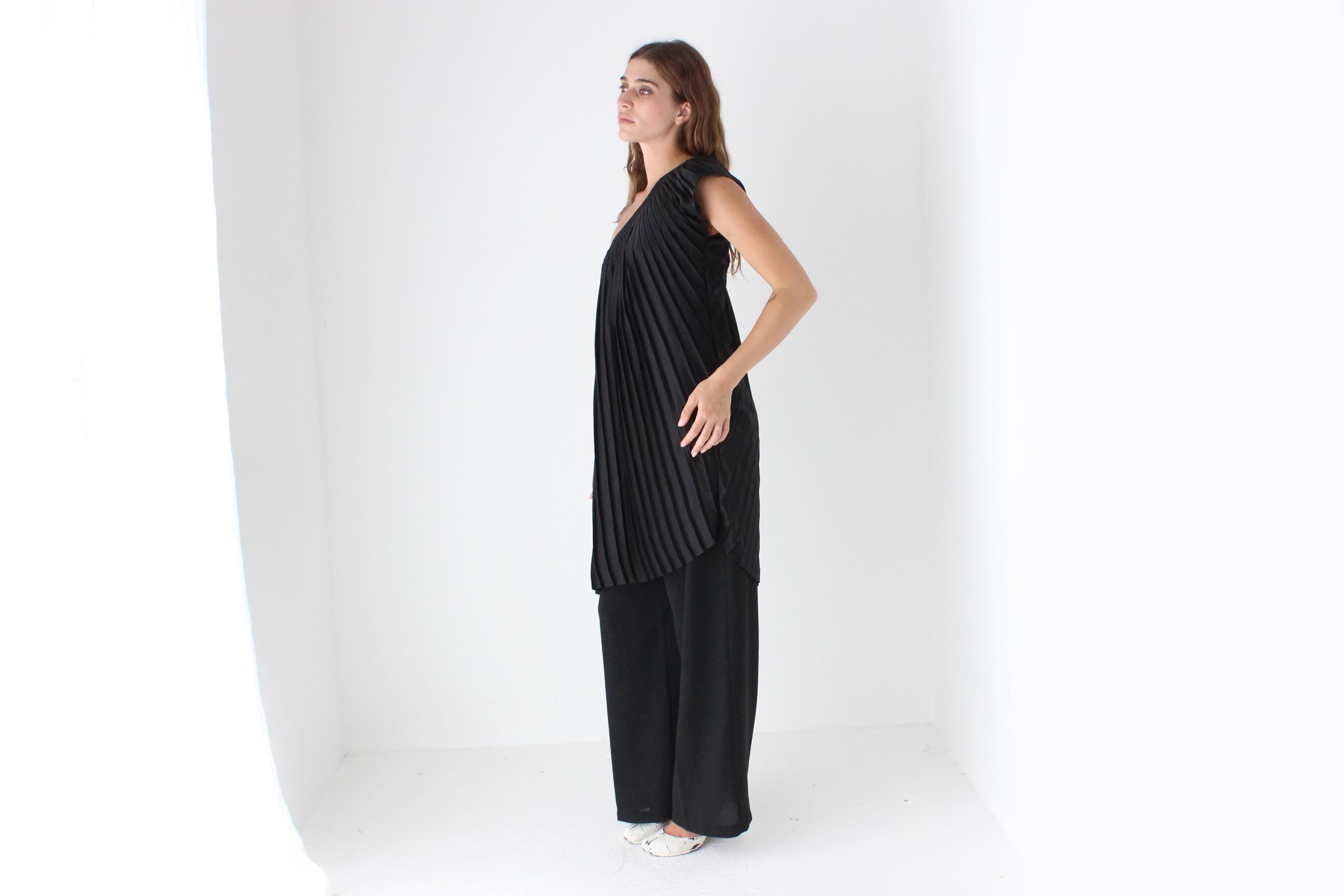 2000s Pleated One Shoulder Top or Mini