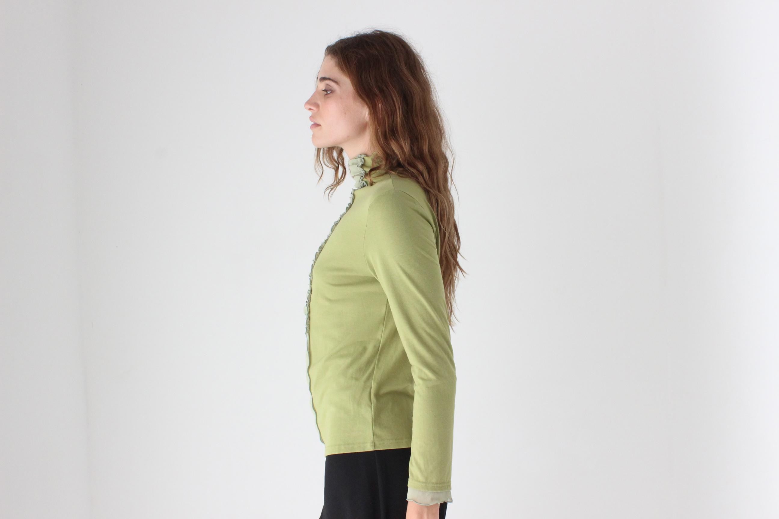Futuristic Y2K Ruched Tulle Textural Top