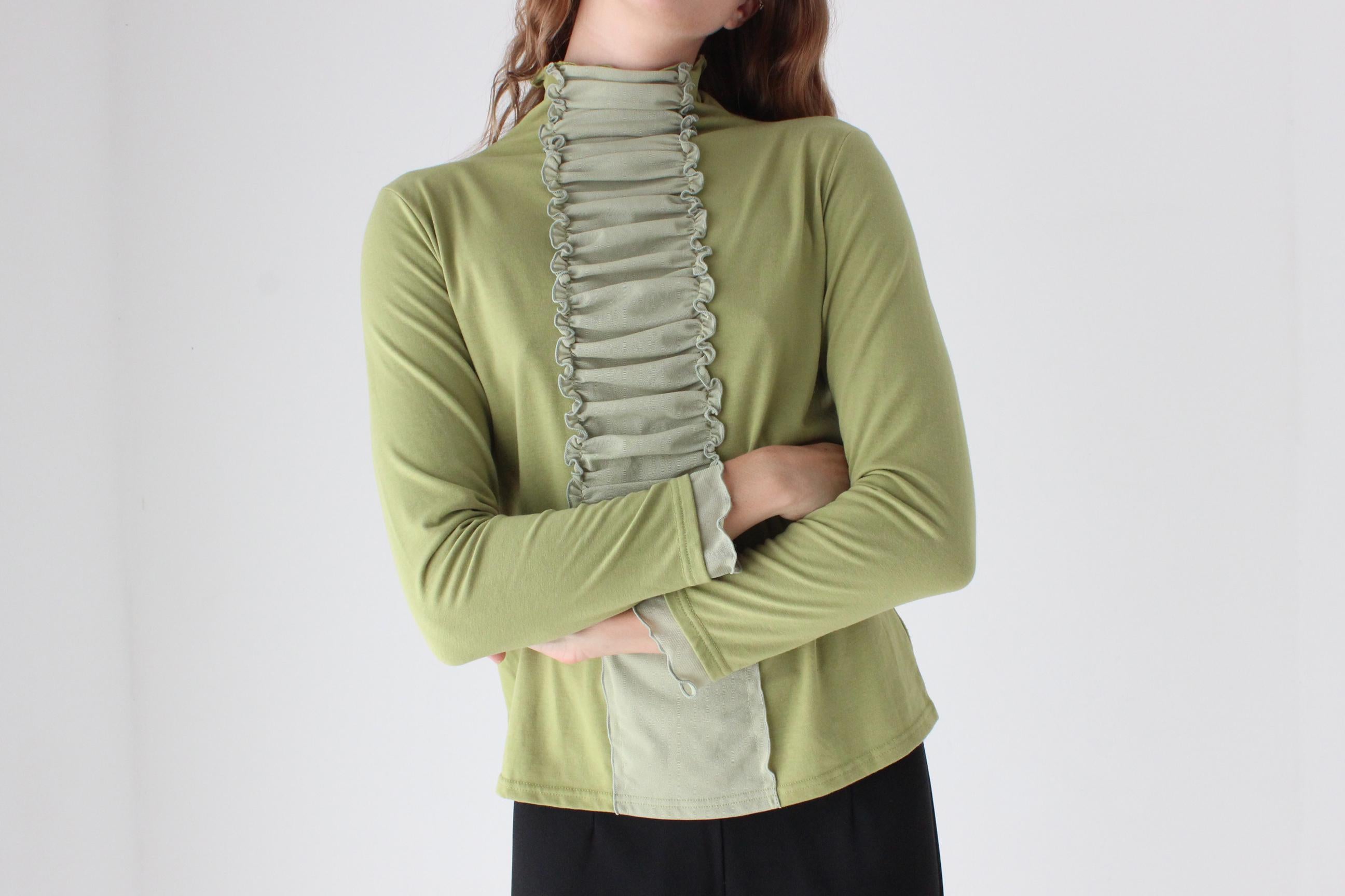 Futuristic Y2K Ruched Tulle Textural Top