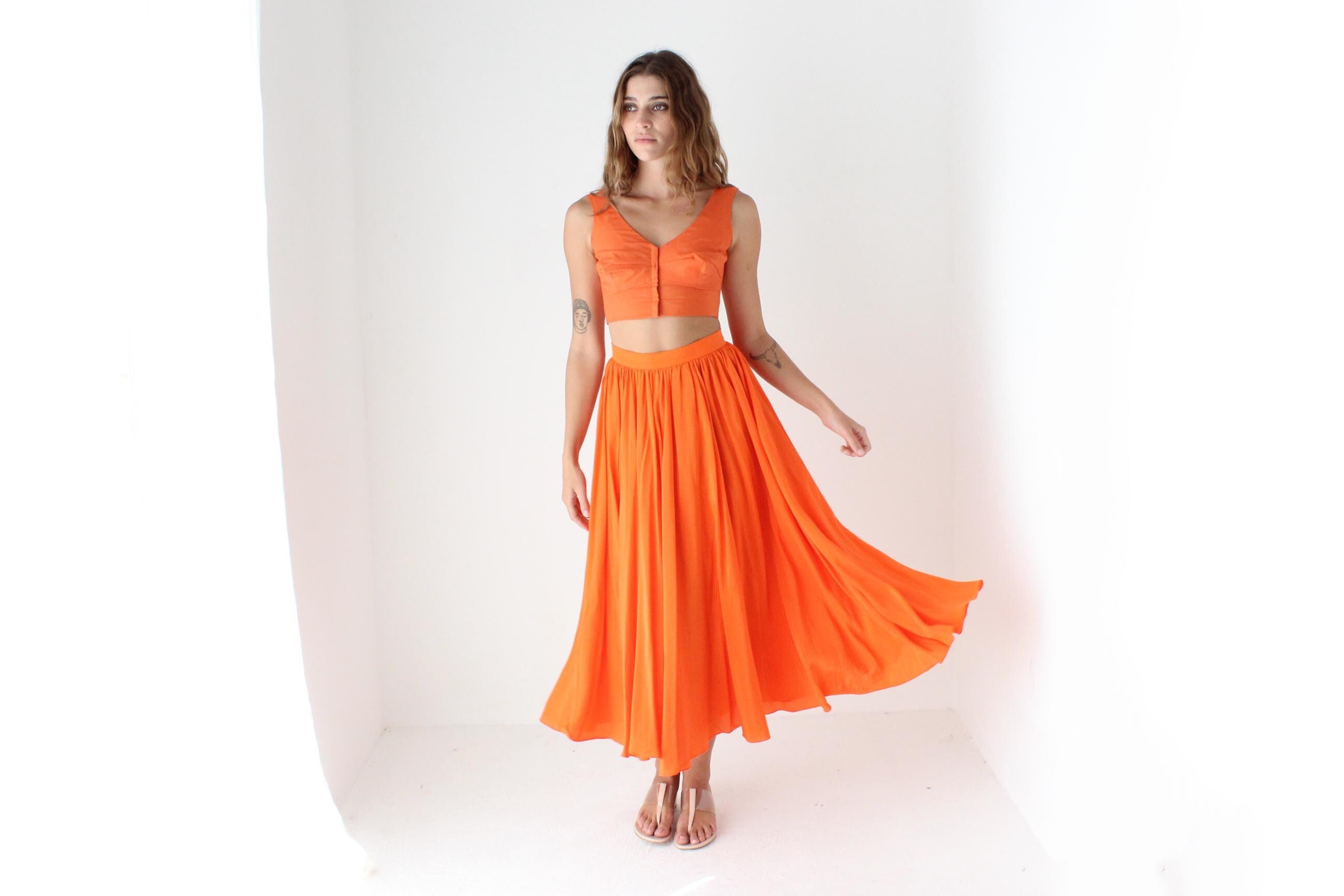 80s Australian Designer Vibrant Silk Circle Skirt