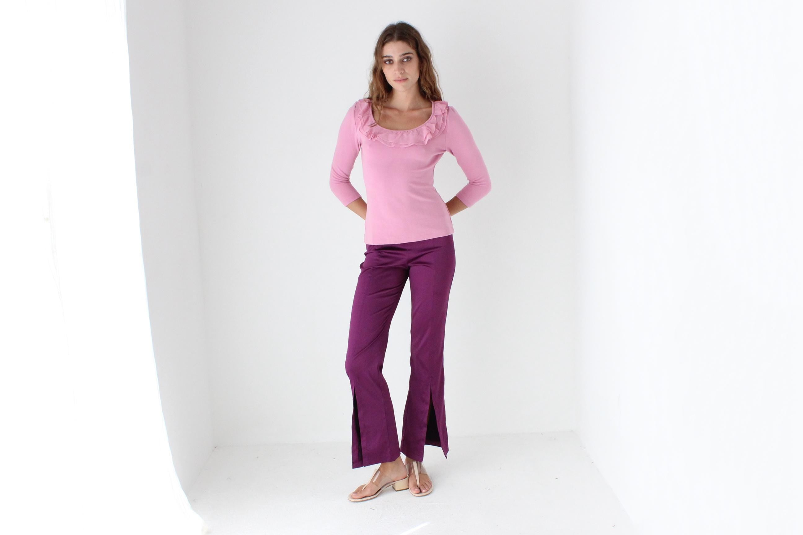 Y2K Bubblegum Frilly Scoop Neck Top
