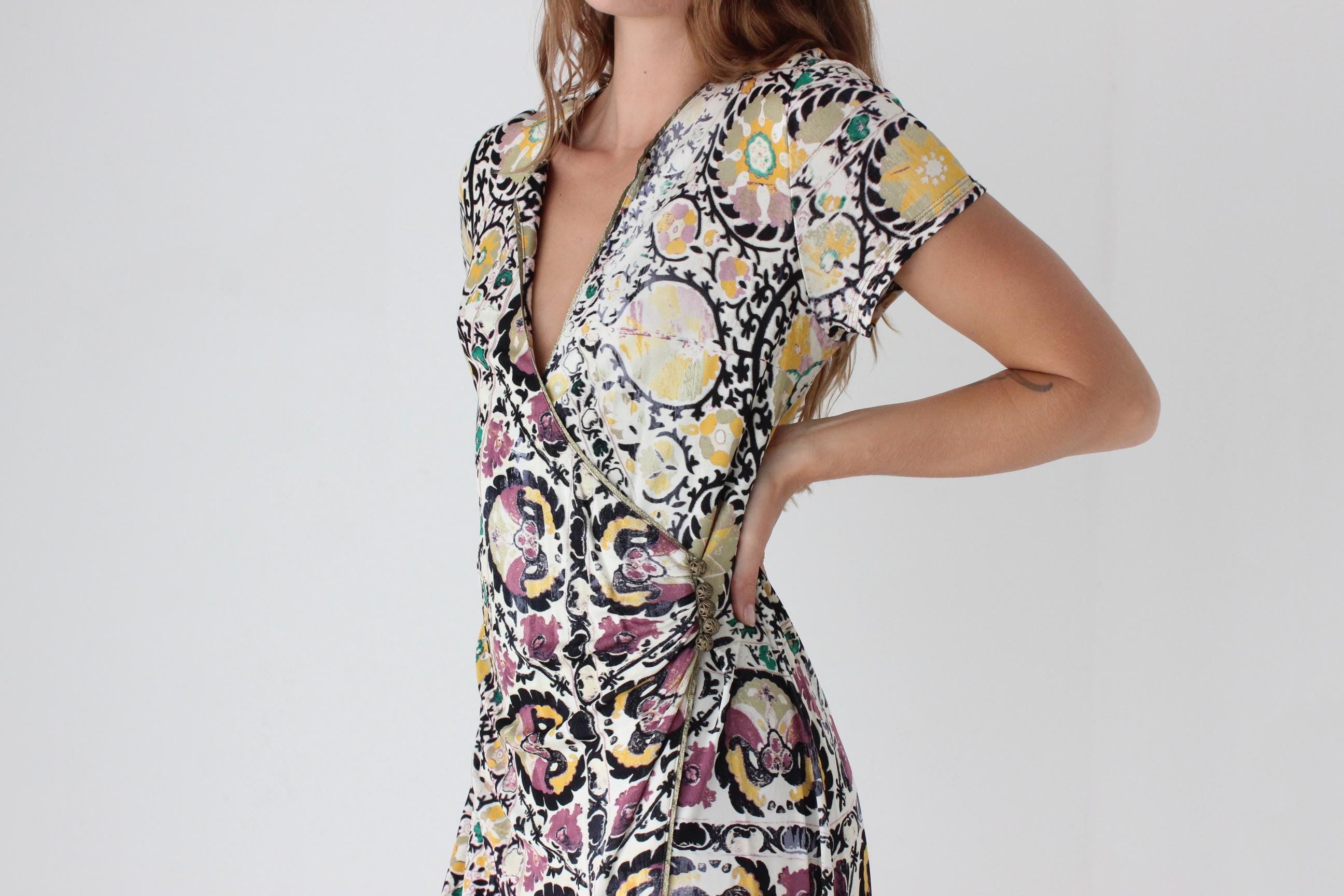Y2K Cavalli Class Baroque Print Dress