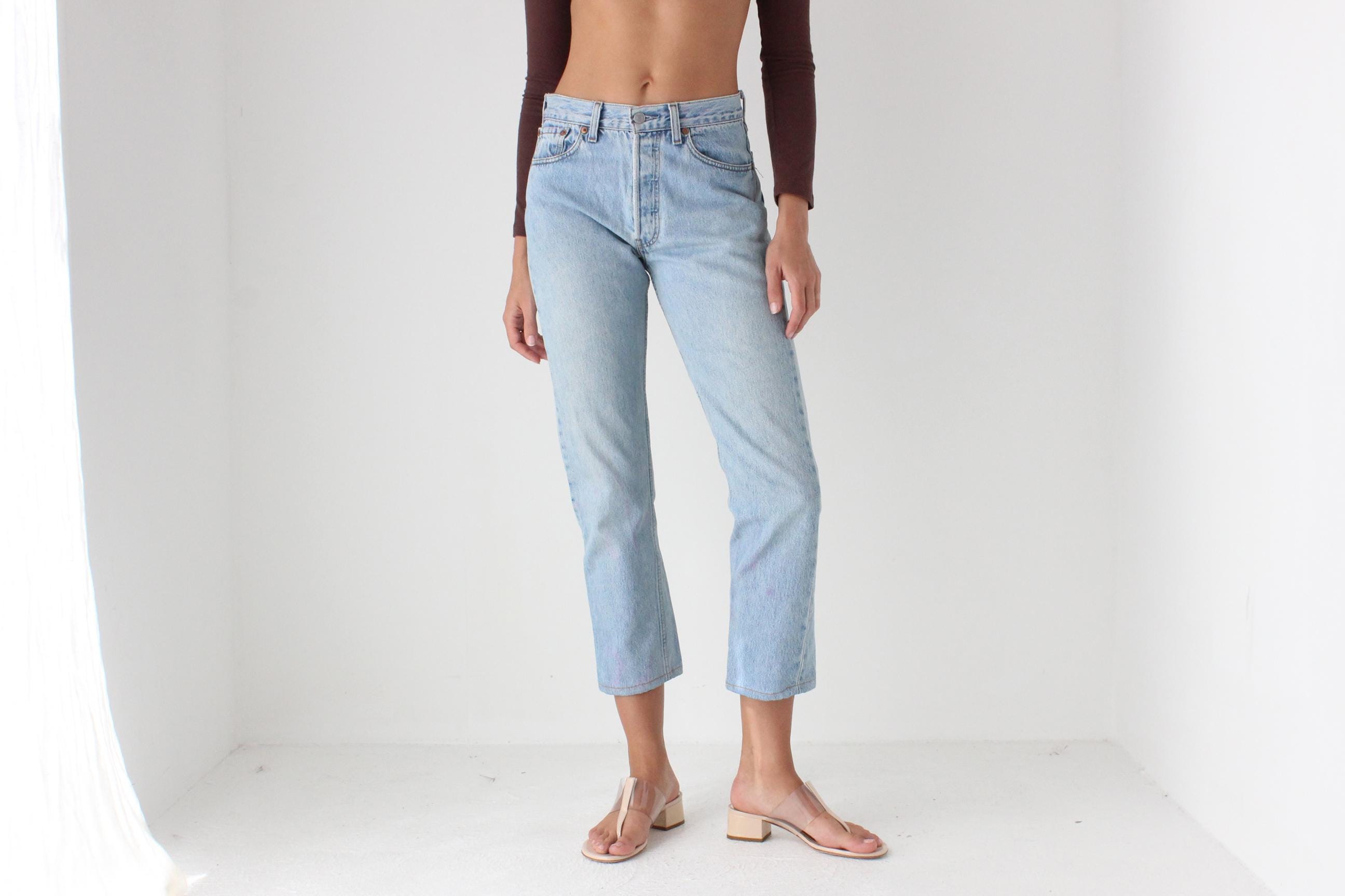 1997 LEVIS Stone Wash Cropped 501 Jeans