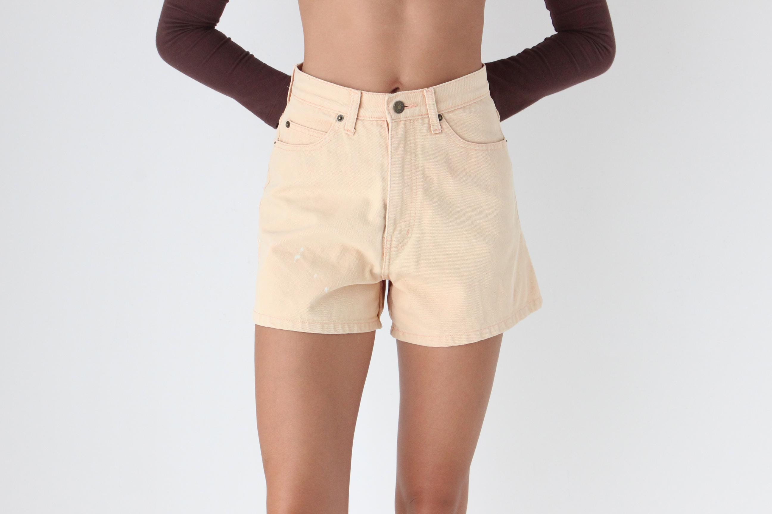 Cutest 80s Pastel Peach Denim Shorts