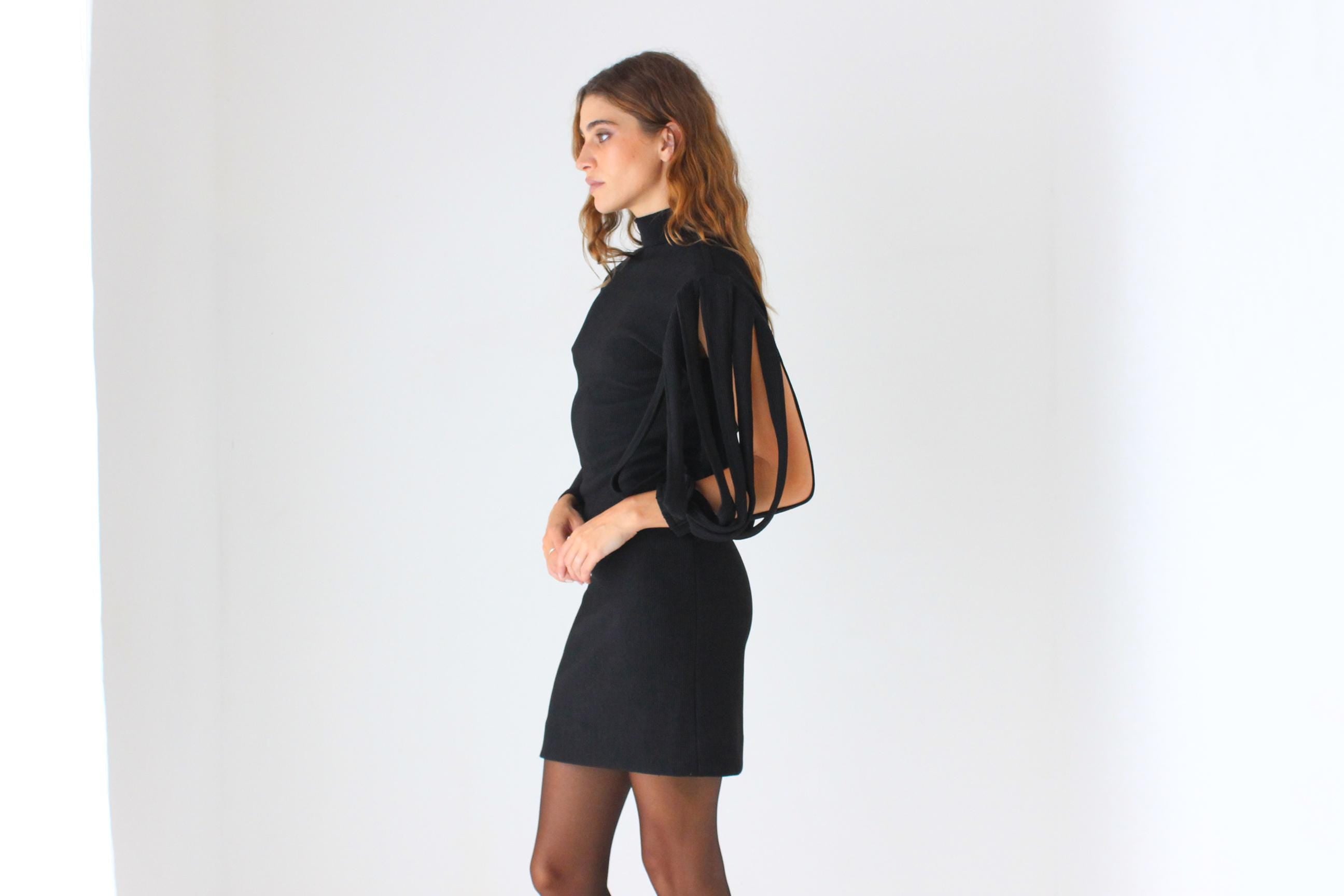 Outrageous 80s Slashed Cut Out Dress