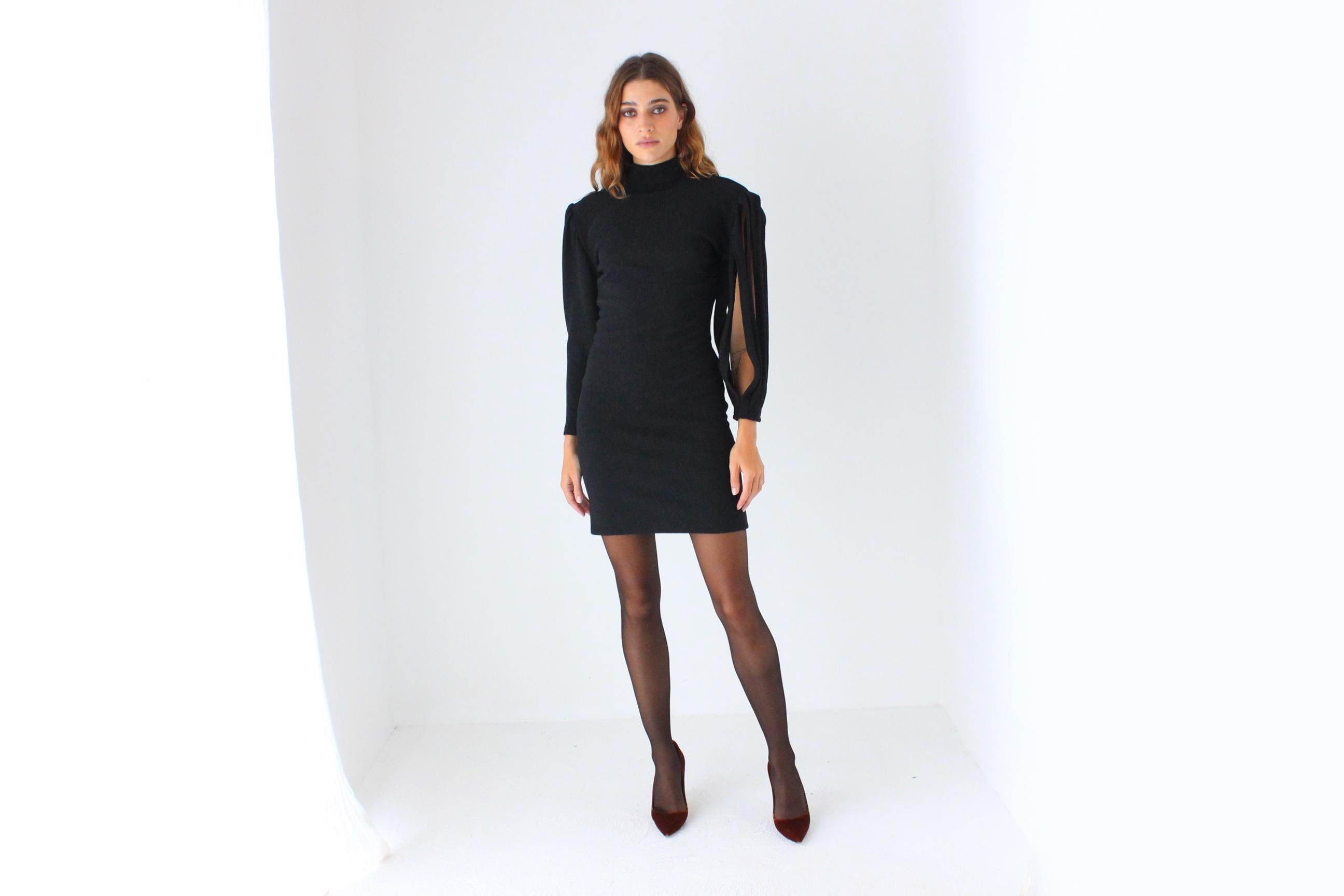 Outrageous 80s Slashed Cut Out Dress