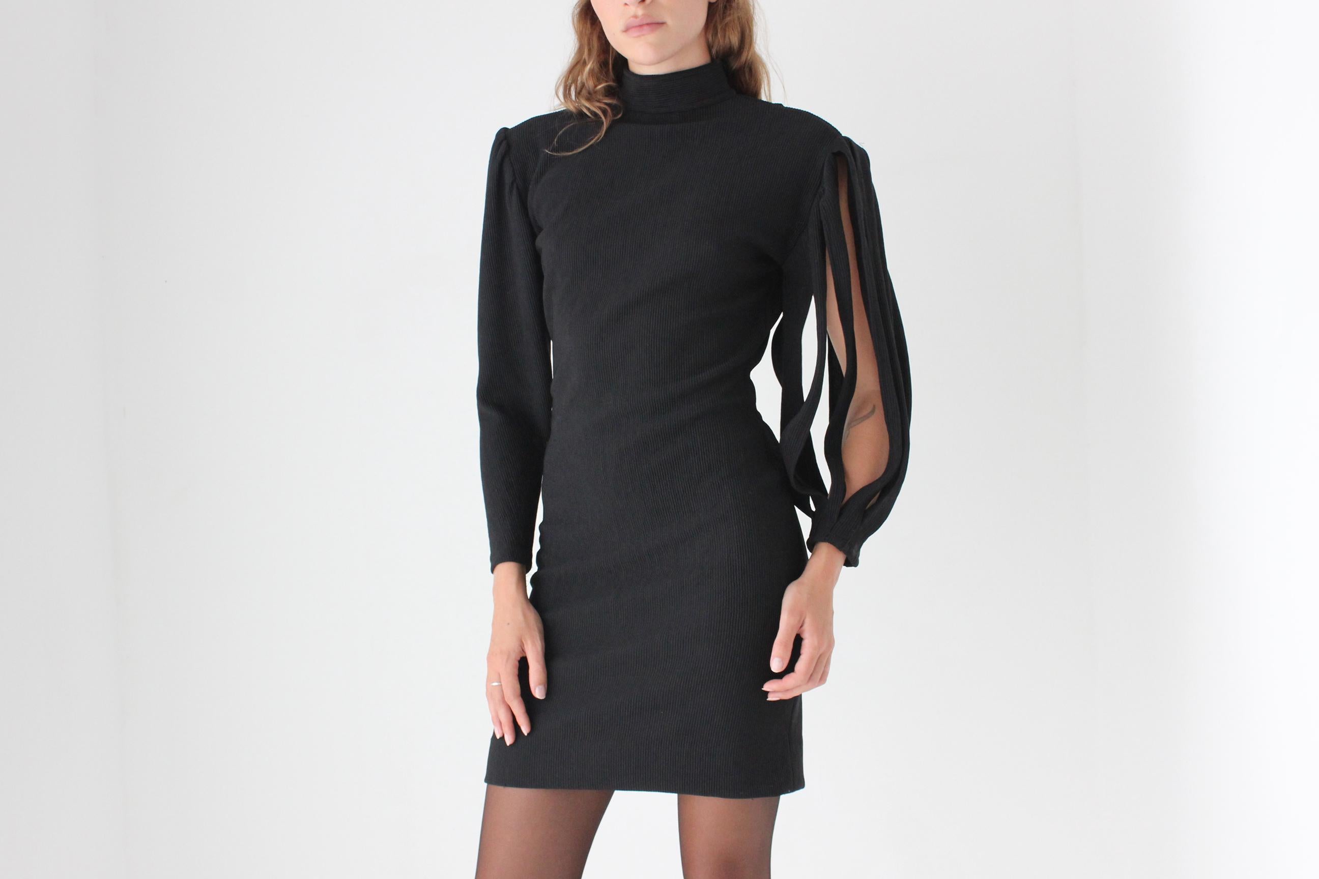 Outrageous 80s Slashed Cut Out Dress