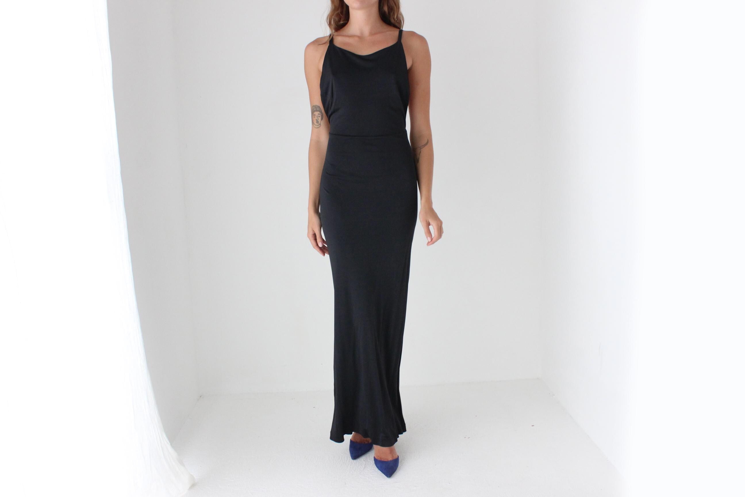 90s Calvin Klein Slinky Backless Gown