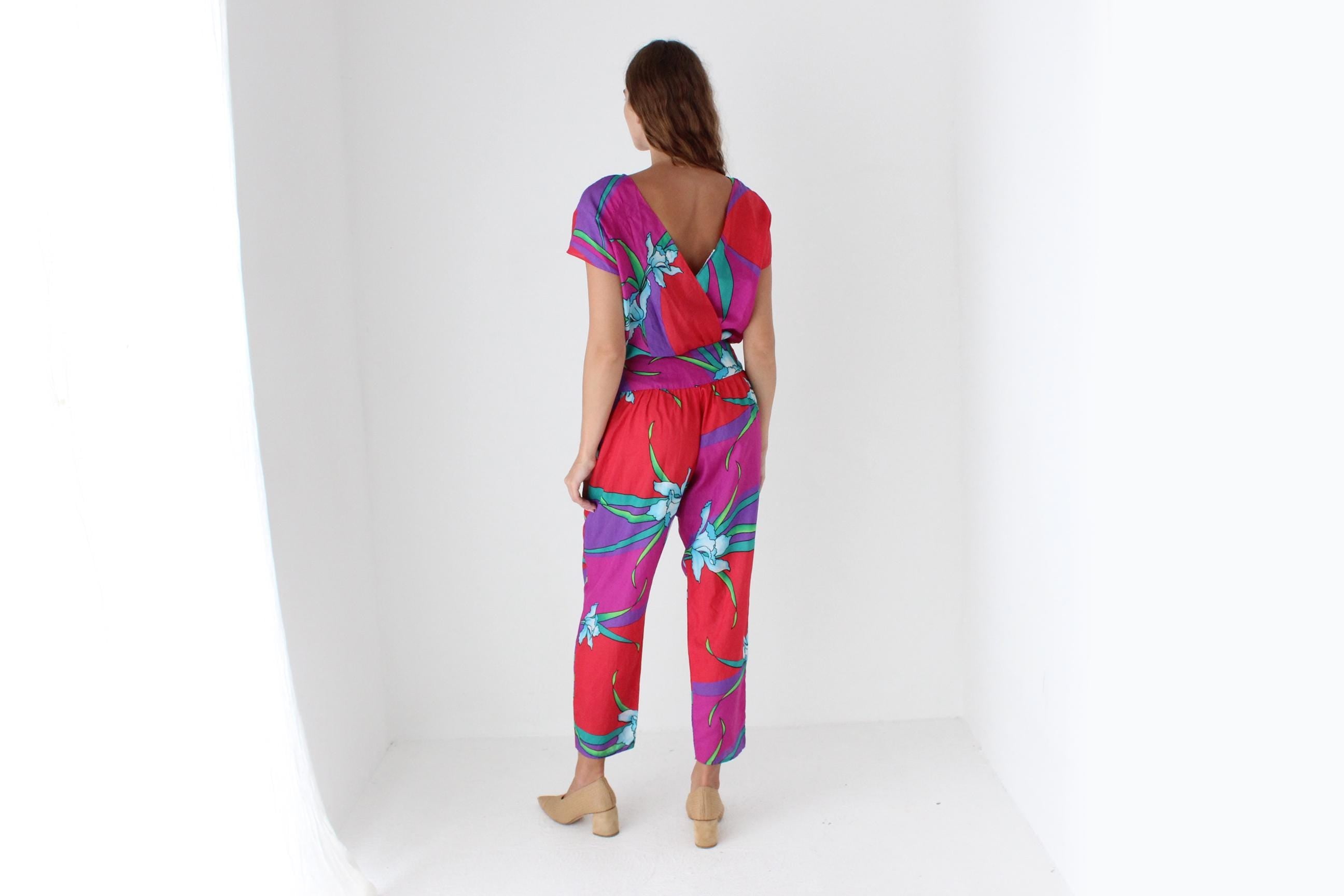 Vibrant 80s Tropical Jumpsuit