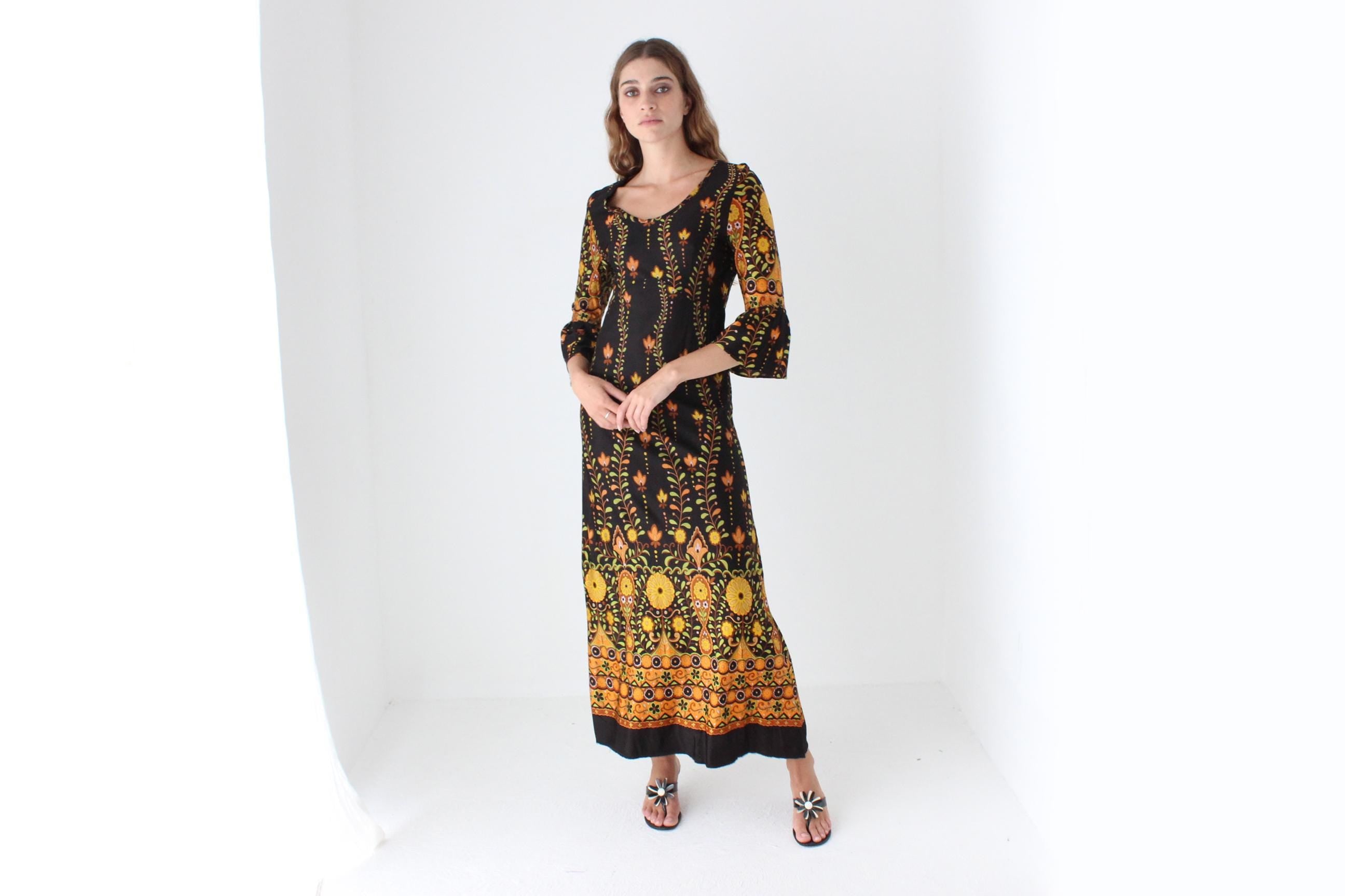 Handmade 70s Vibrant Psychedelic Dress