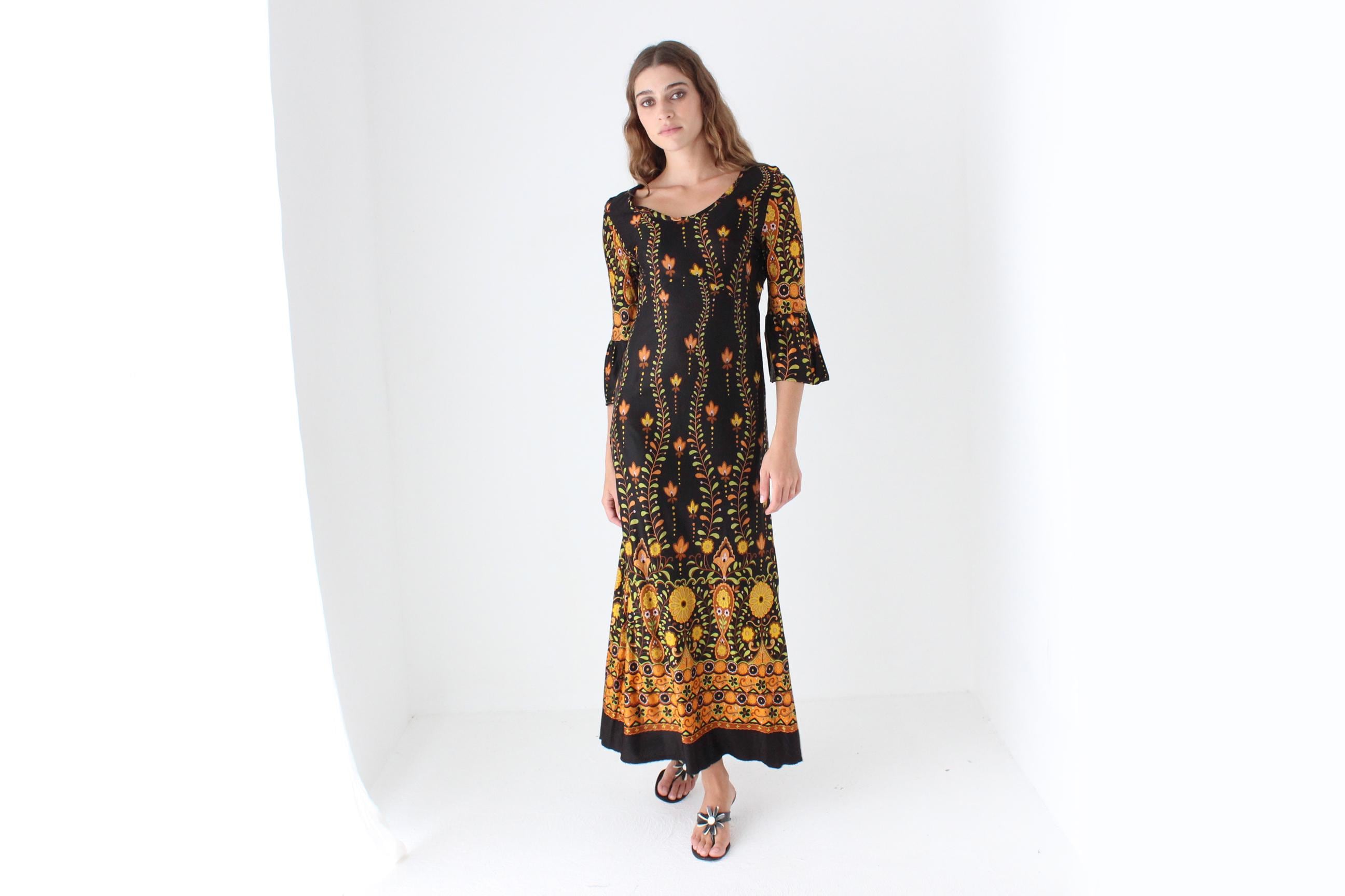 Handmade 70s Vibrant Psychedelic Dress