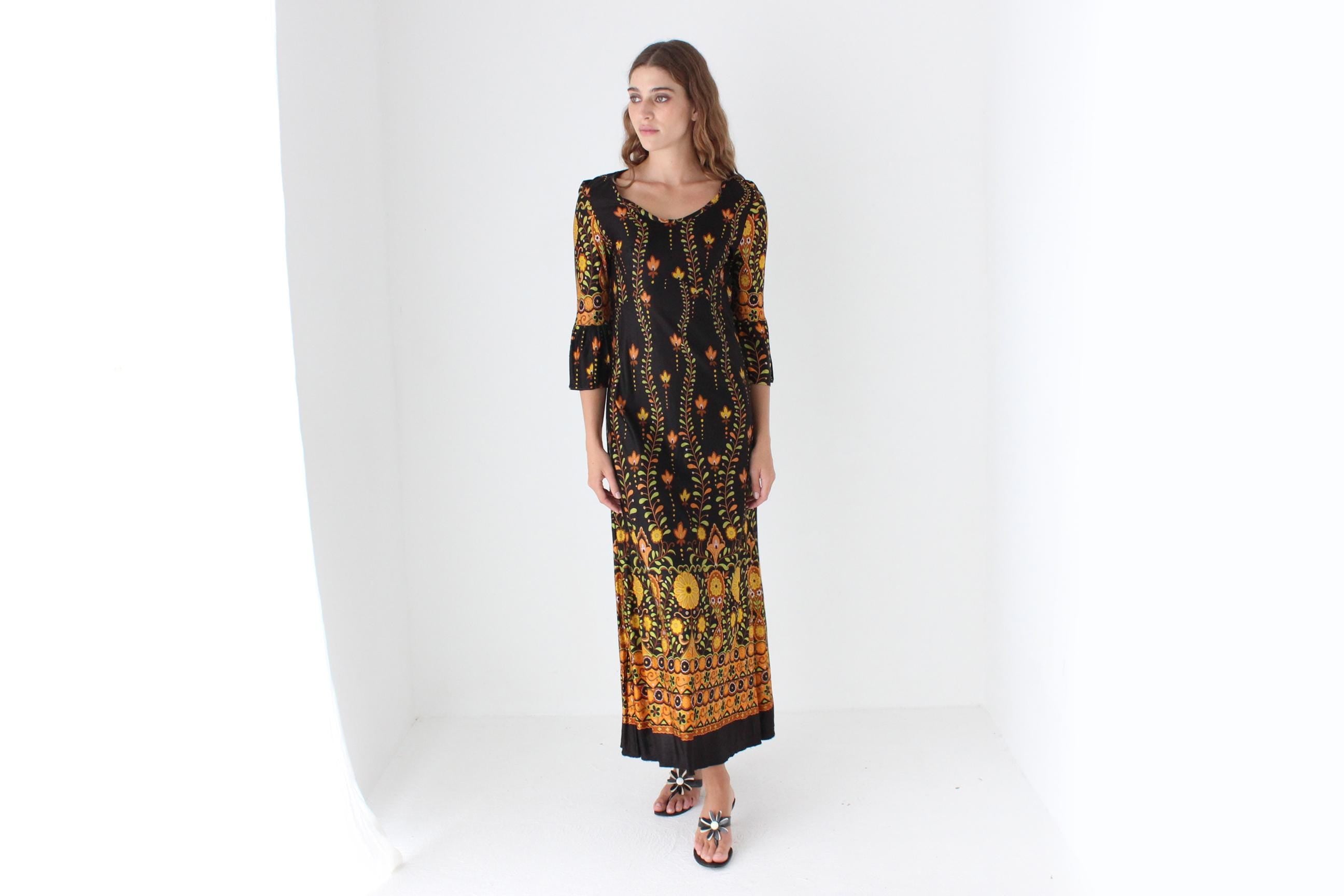 Handmade 70s Vibrant Psychedelic Dress