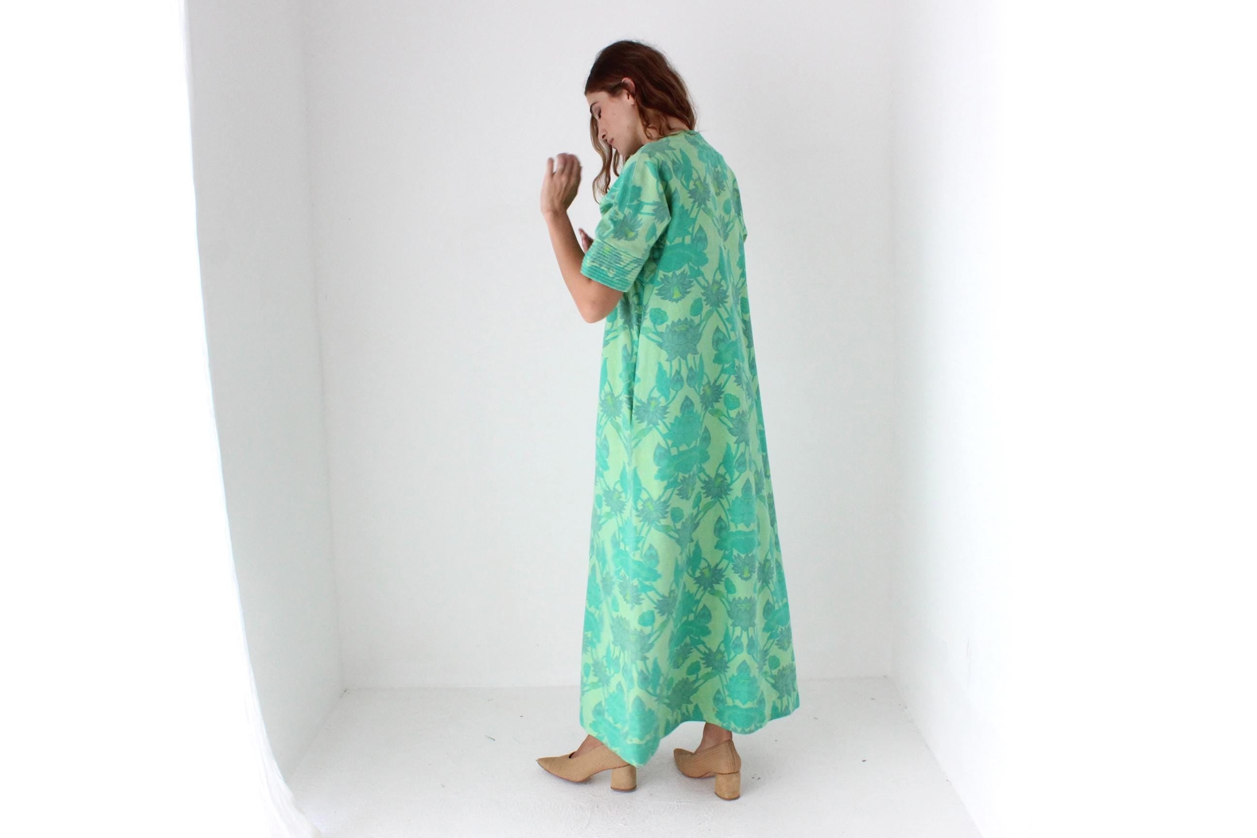 70s Handwoven Thai Cotton Lotus Dress