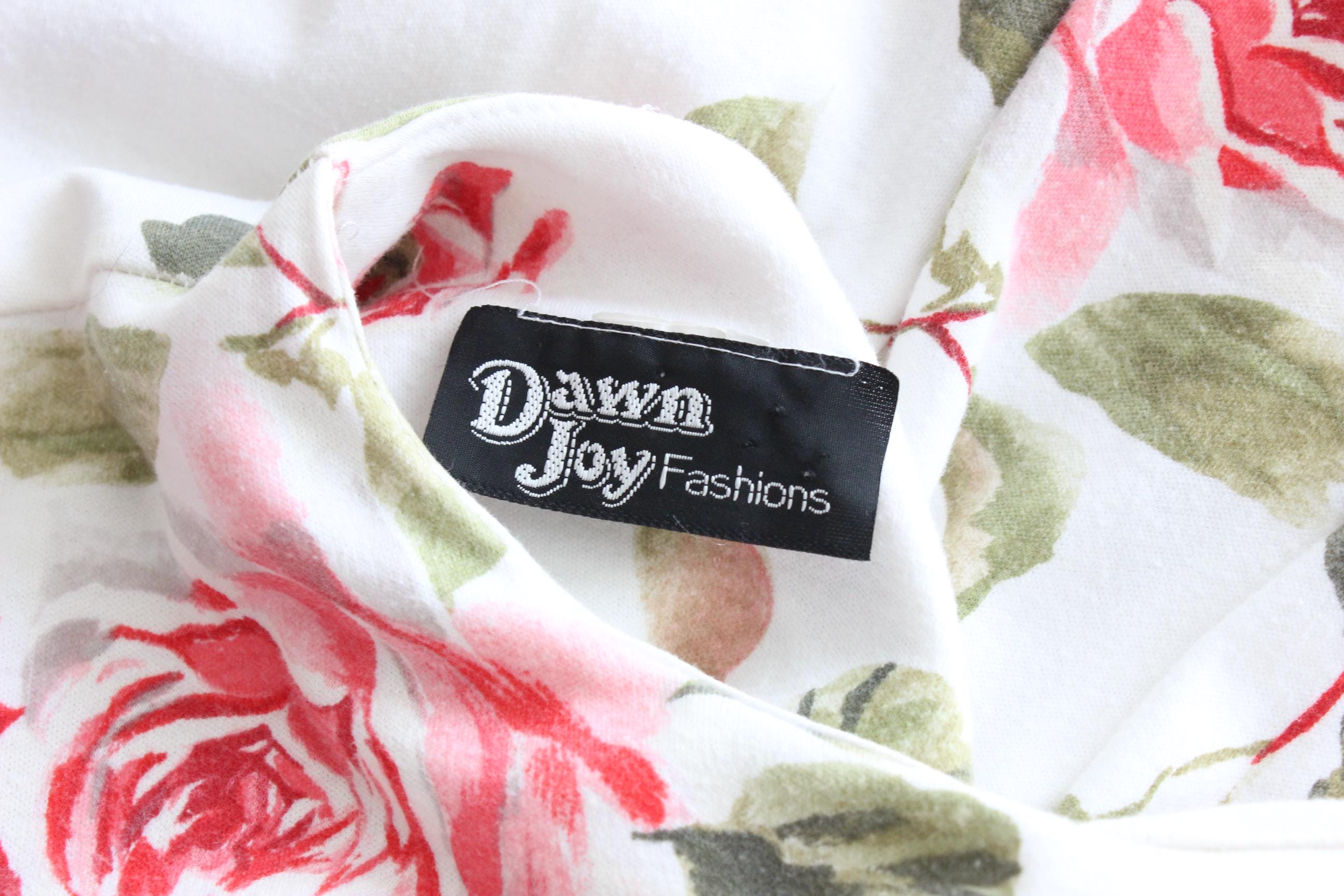 80s Rose Print Bubble Peplum Dress