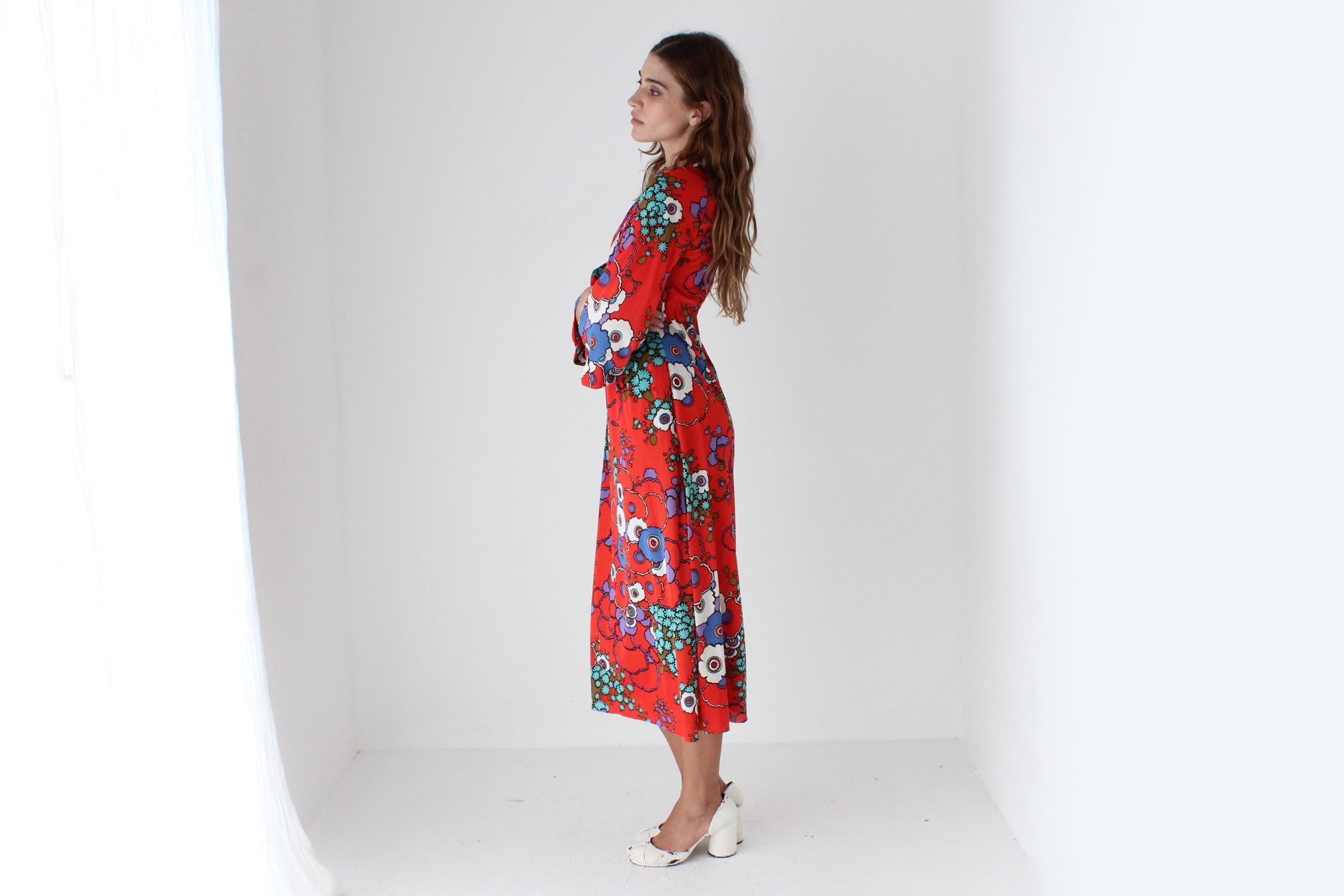 Funky 70s Vibrant & Poppy Psychedelic Dress
