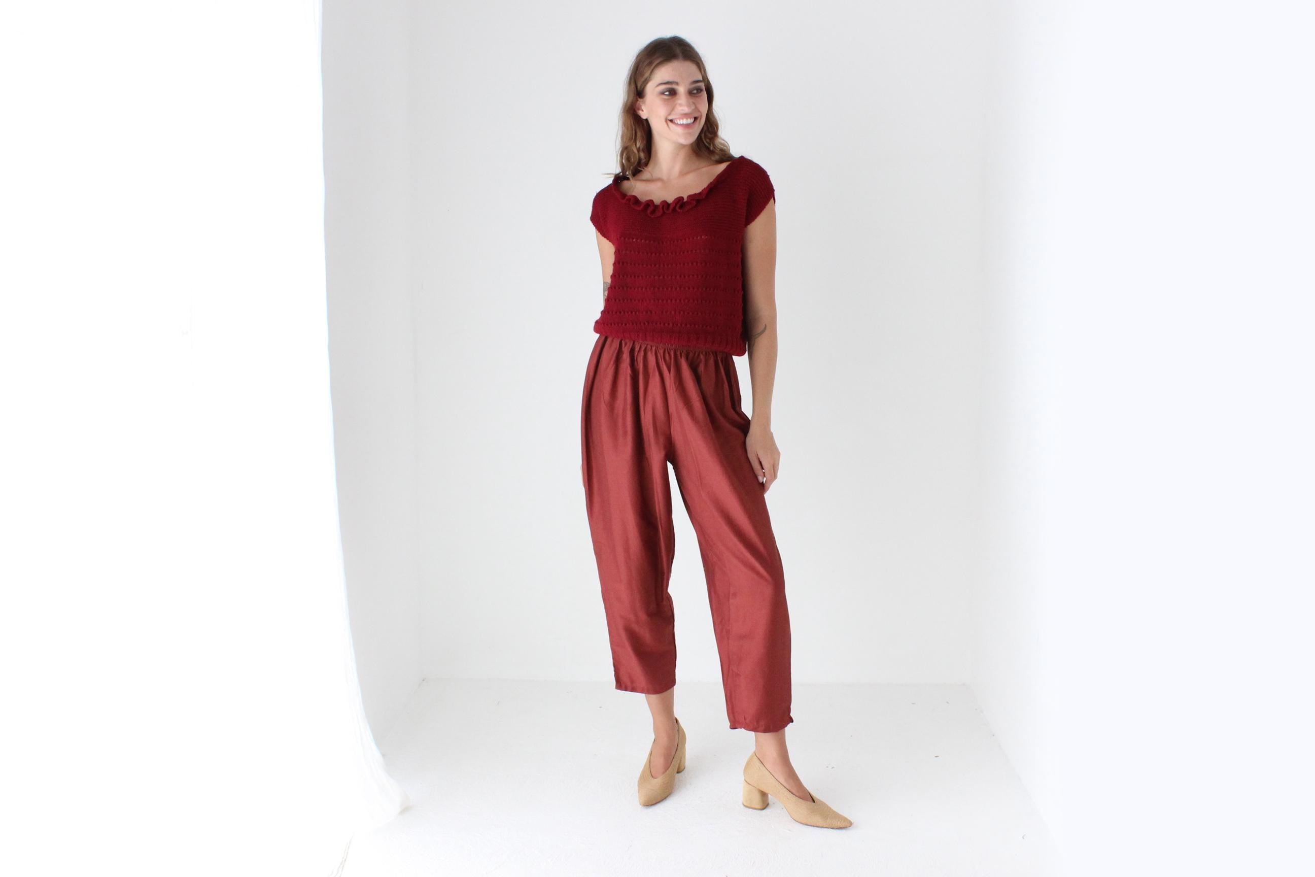 90s Relaxed Stretch Waist Slouch Trousers
