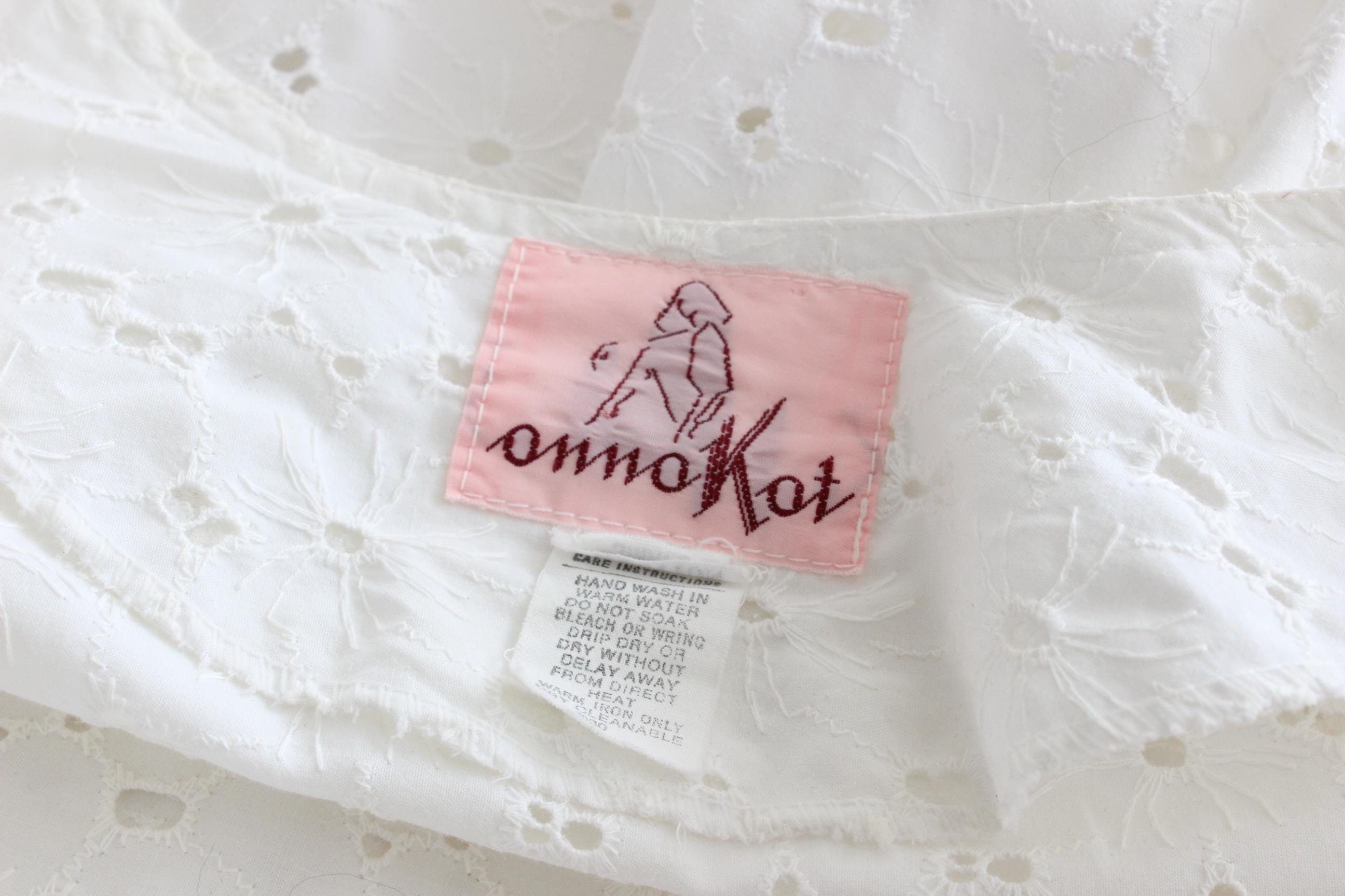 80s Broderie Anglaise Drop Waist Summer Smock Dress