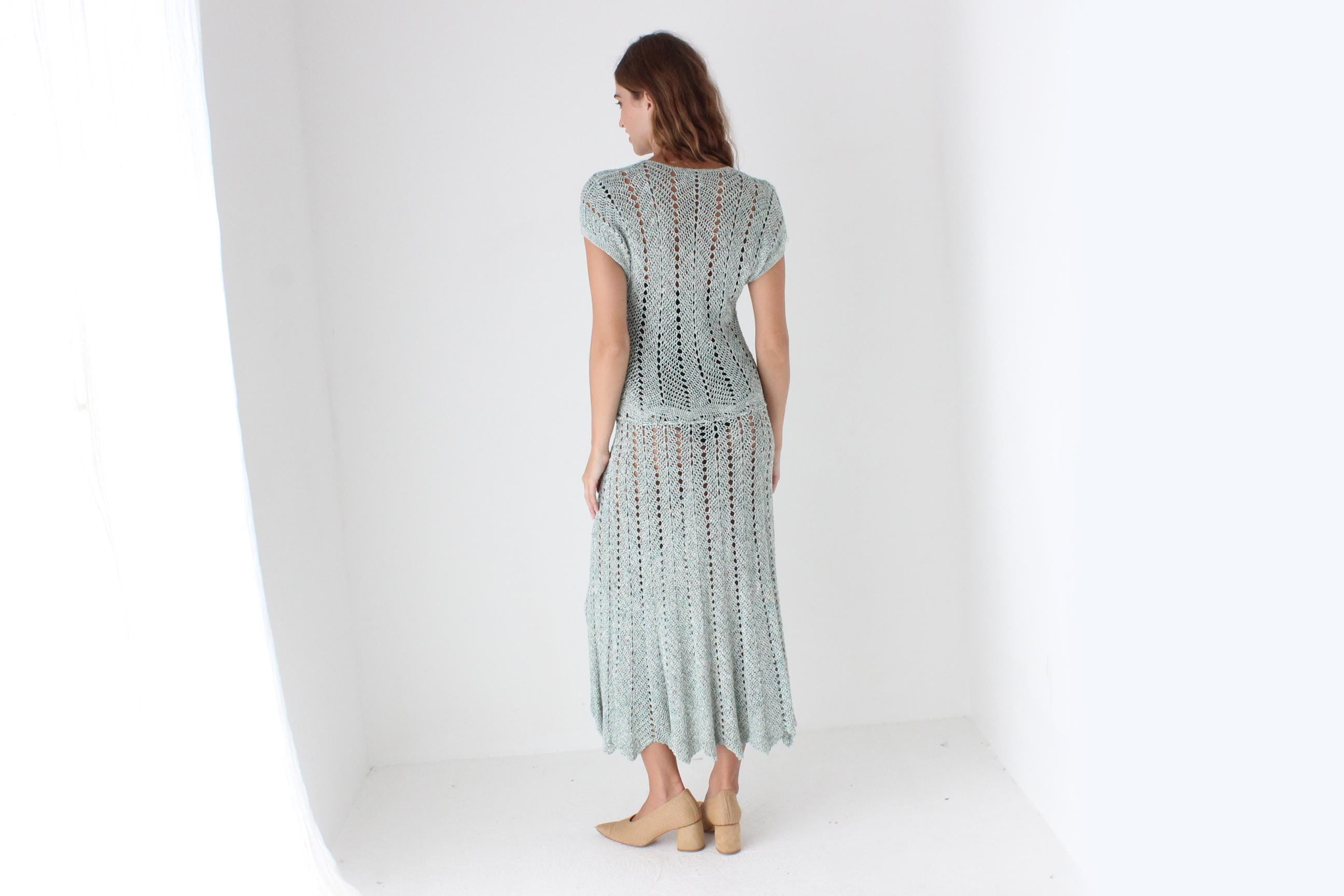 True 70s Handmade Crochet Dress