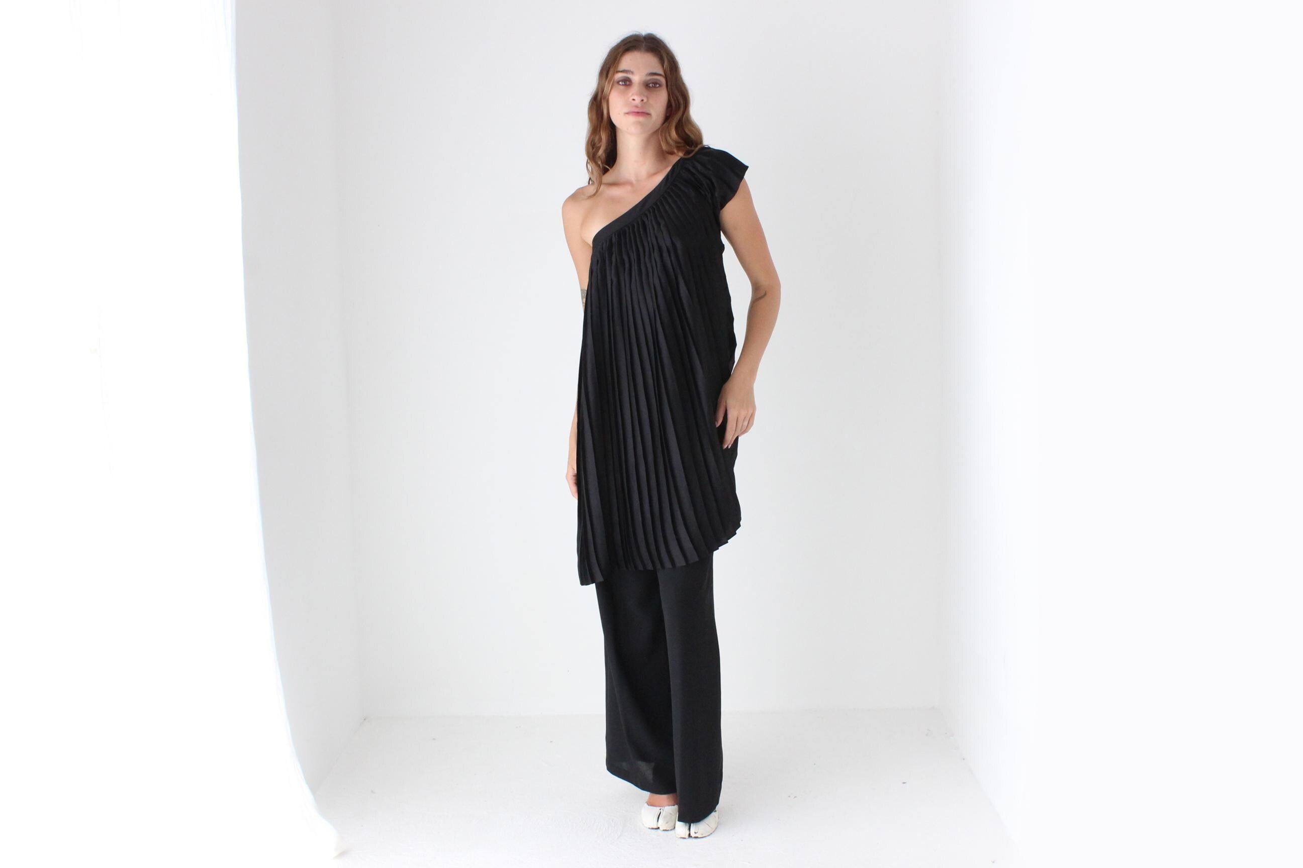 2000s Pleated One Shoulder Top or Mini