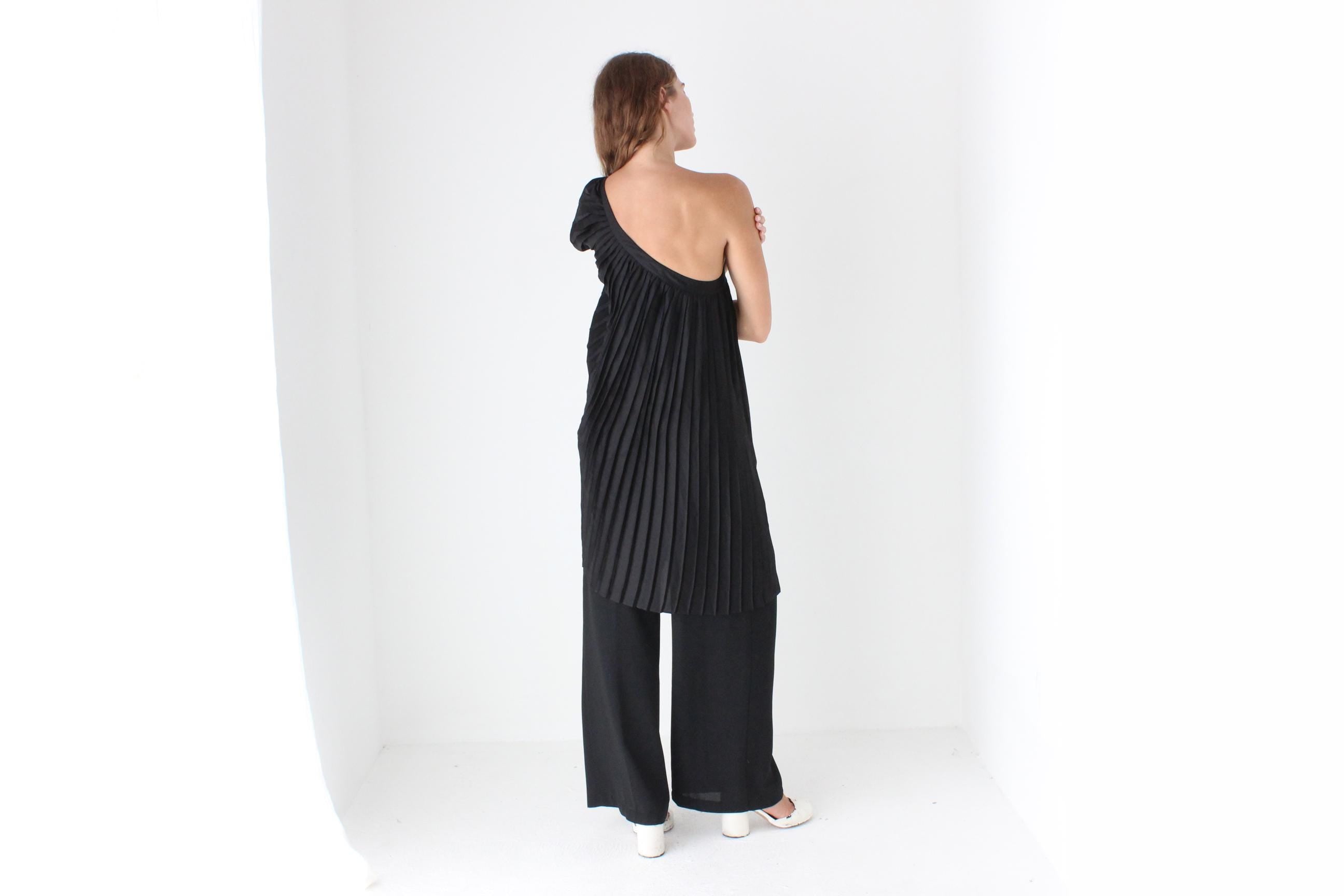 2000s Pleated One Shoulder Top or Mini