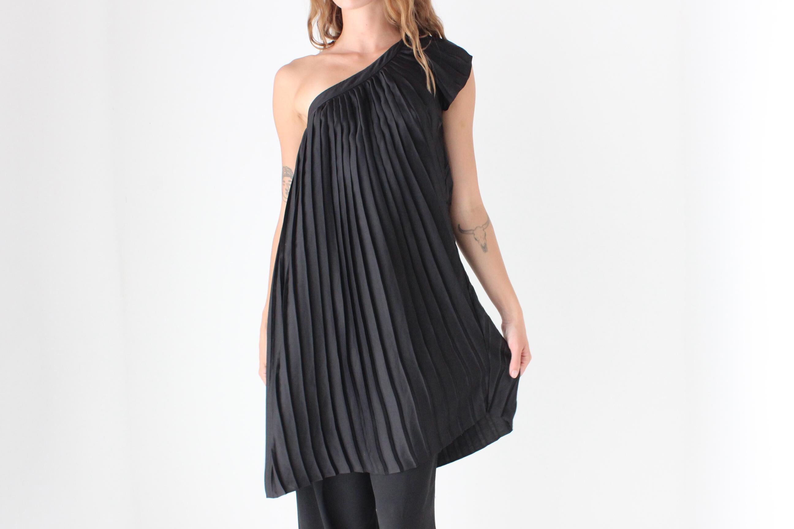 2000s Pleated One Shoulder Top or Mini